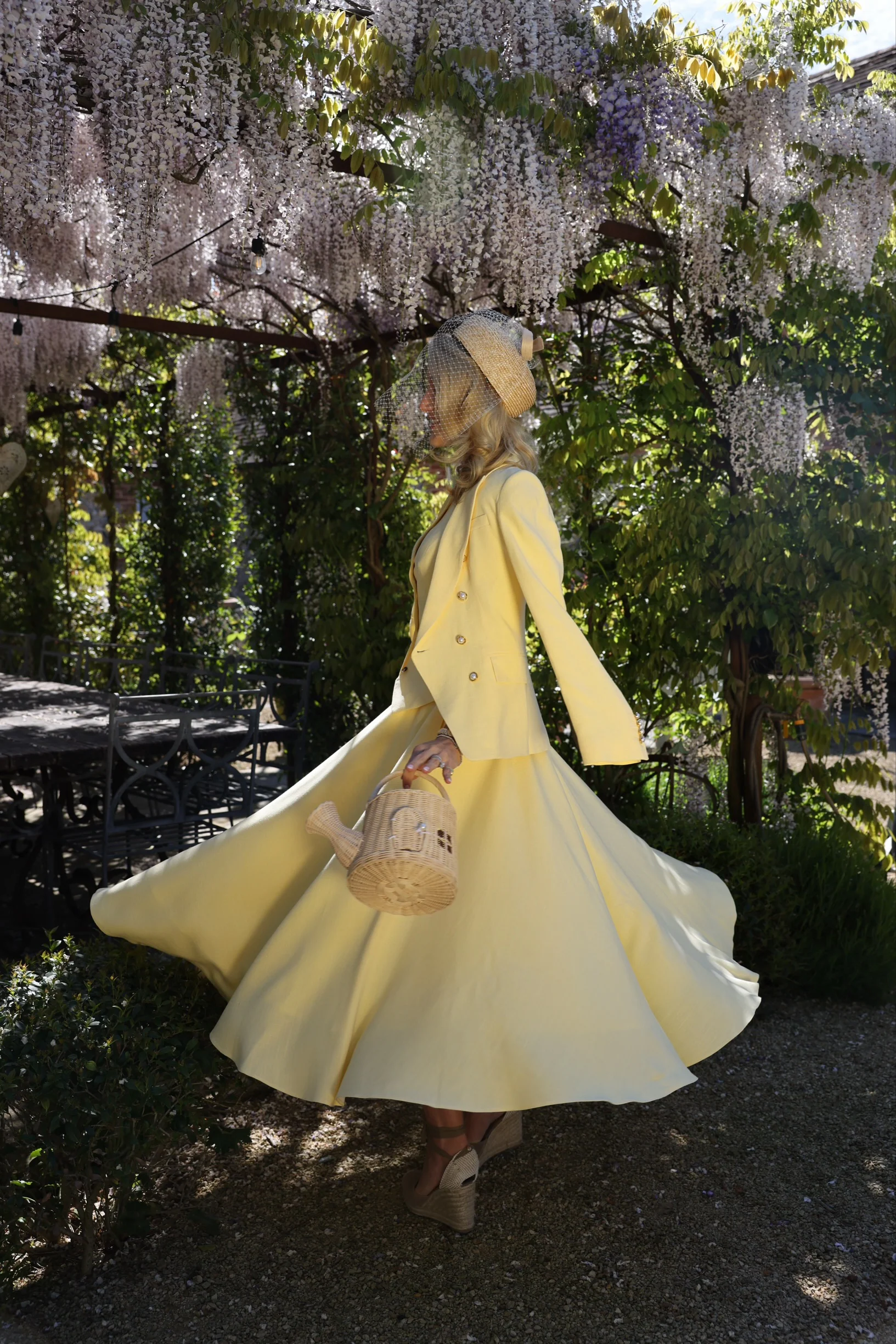 360 Maxi Linen Circle Skirt (Lemon Linen) - Image 3