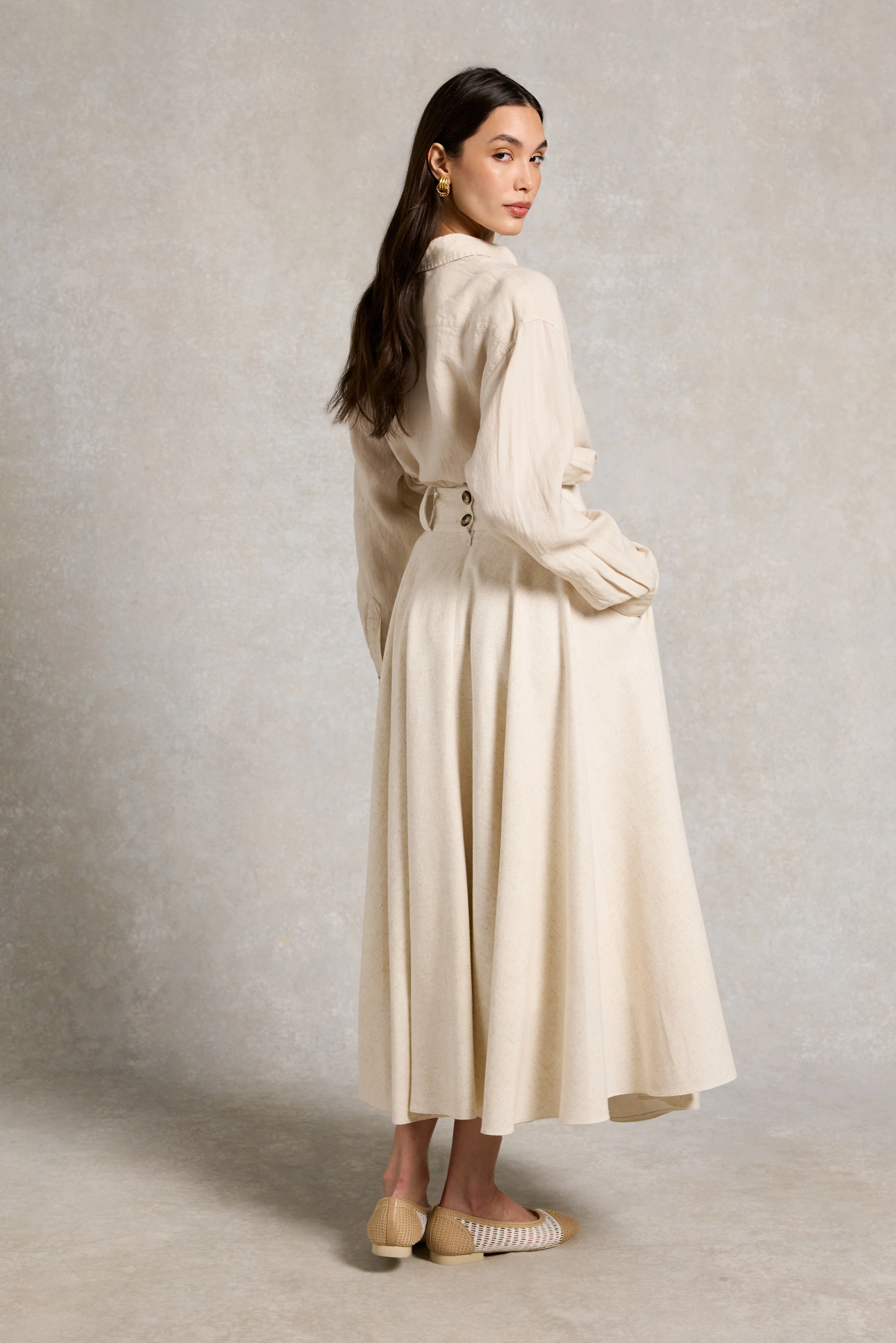 360 Maxi Linen Circle Skirt (Natural Linen) - Image 6
