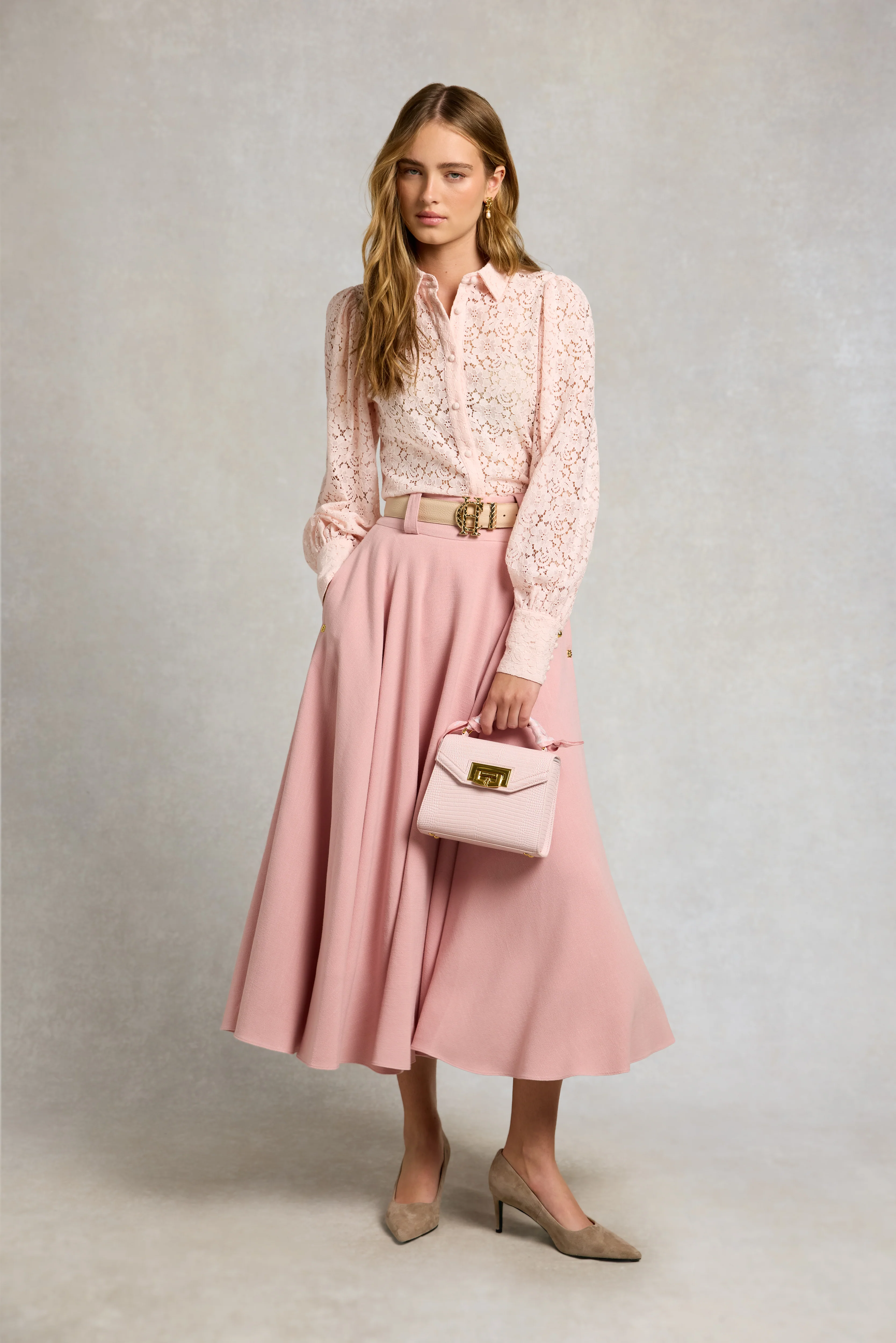 360 Maxi Linen Circle Skirt (Pink Linen) - Image 7