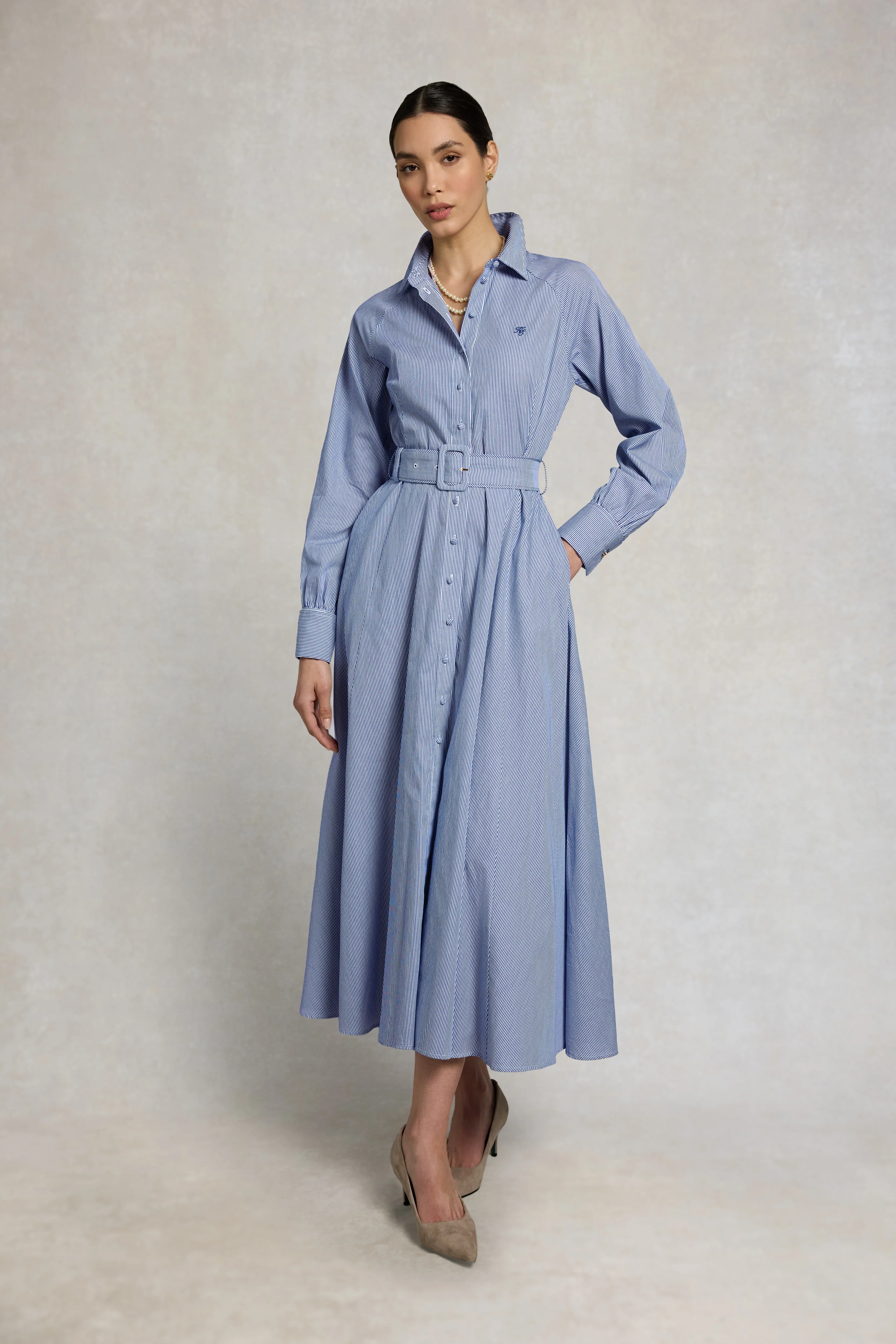 Aimee Dress (Blue Stripe) - Image 2