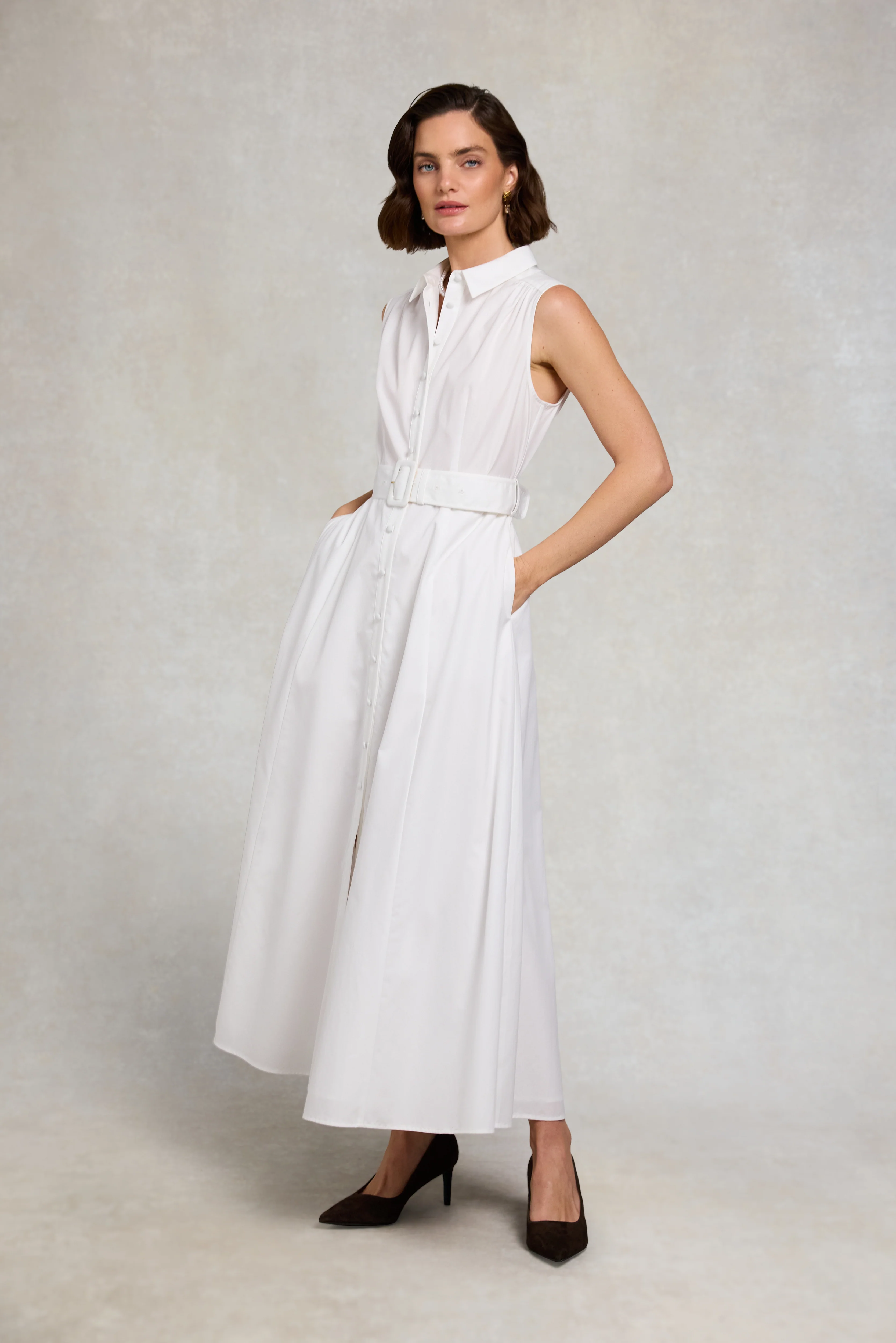 Aimee Sleeveless Dress (White) - Image 4