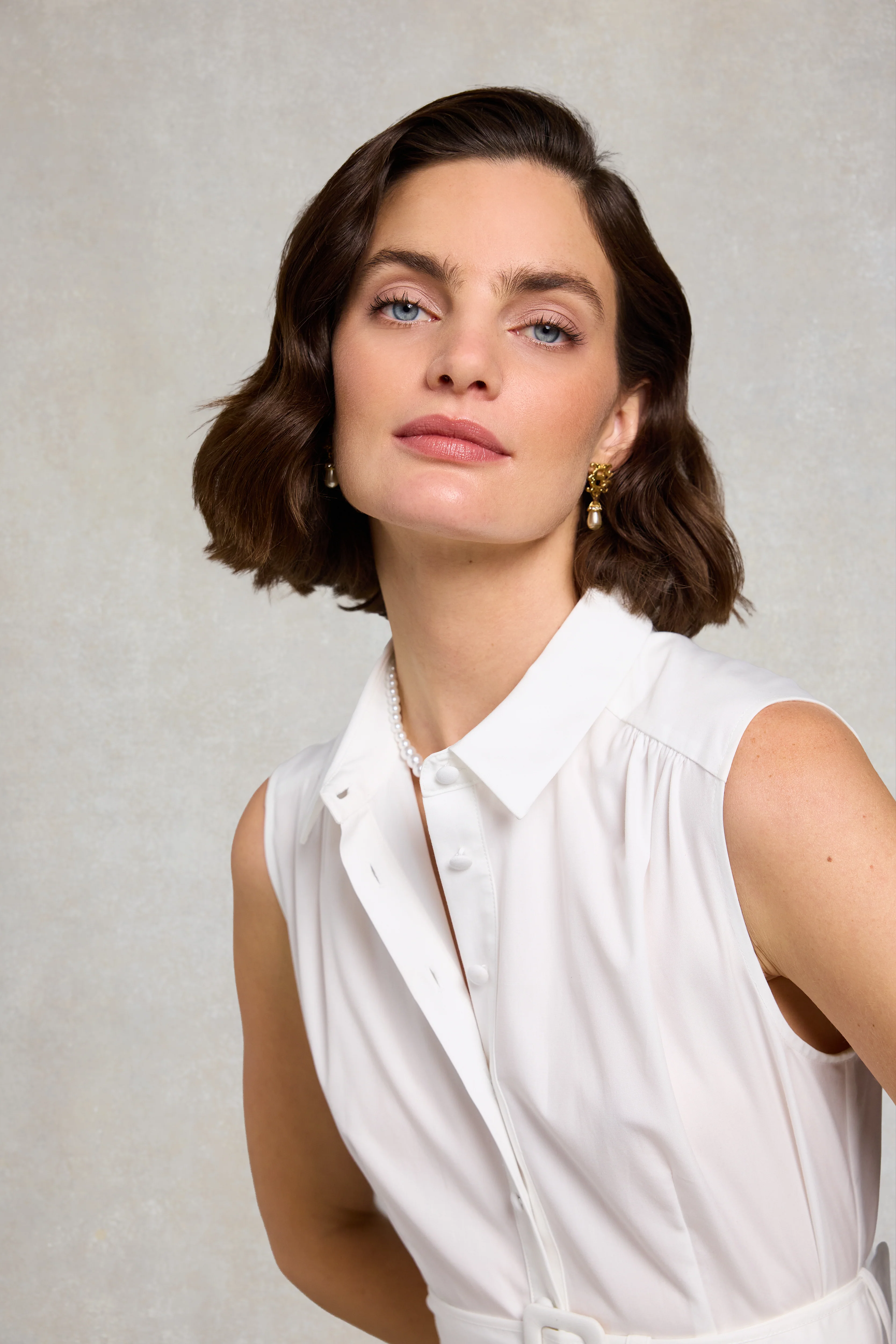 Aimee Sleeveless Dress (White) - Image 9