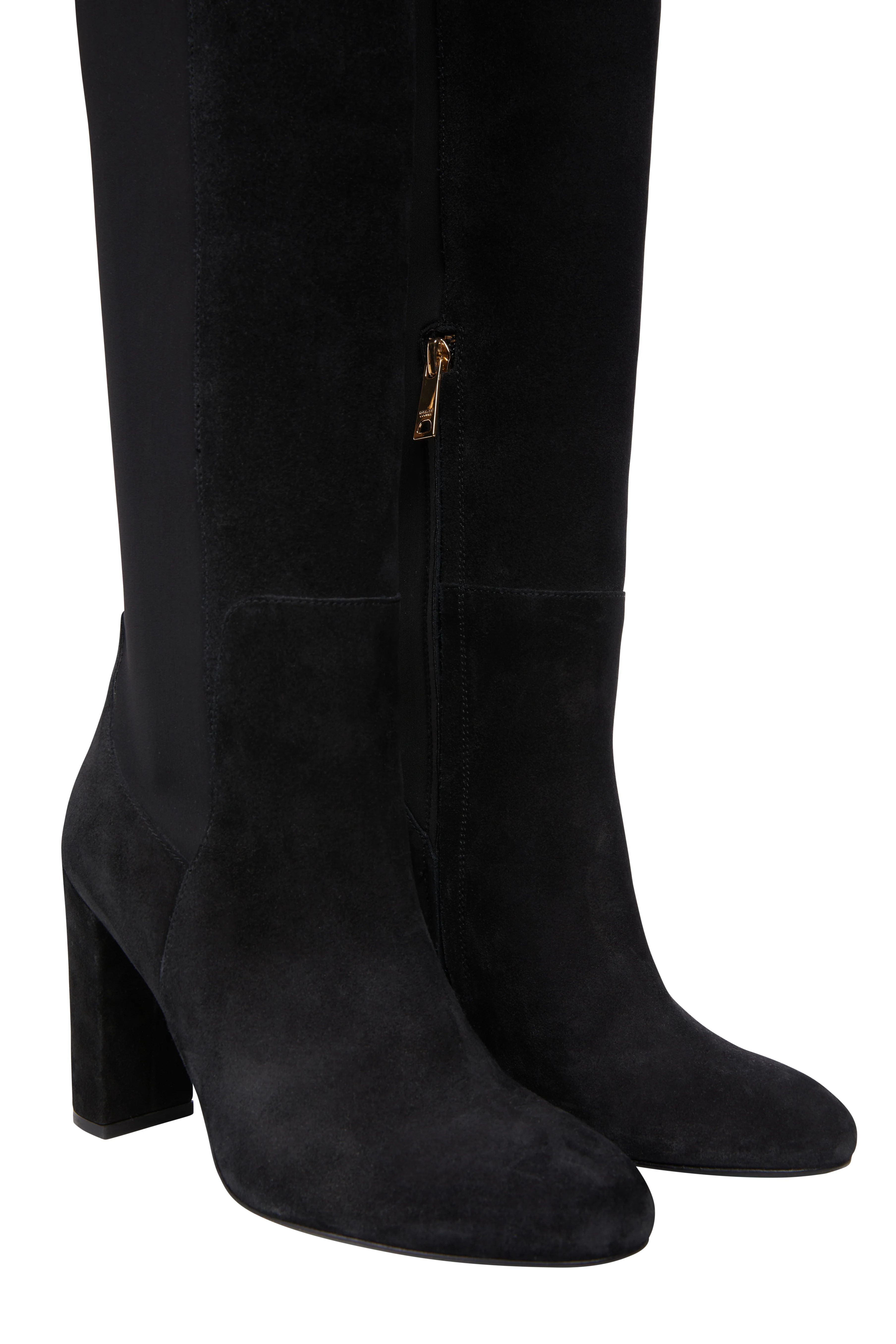 Albany Heeled Boot (Black Suede) - Image 8