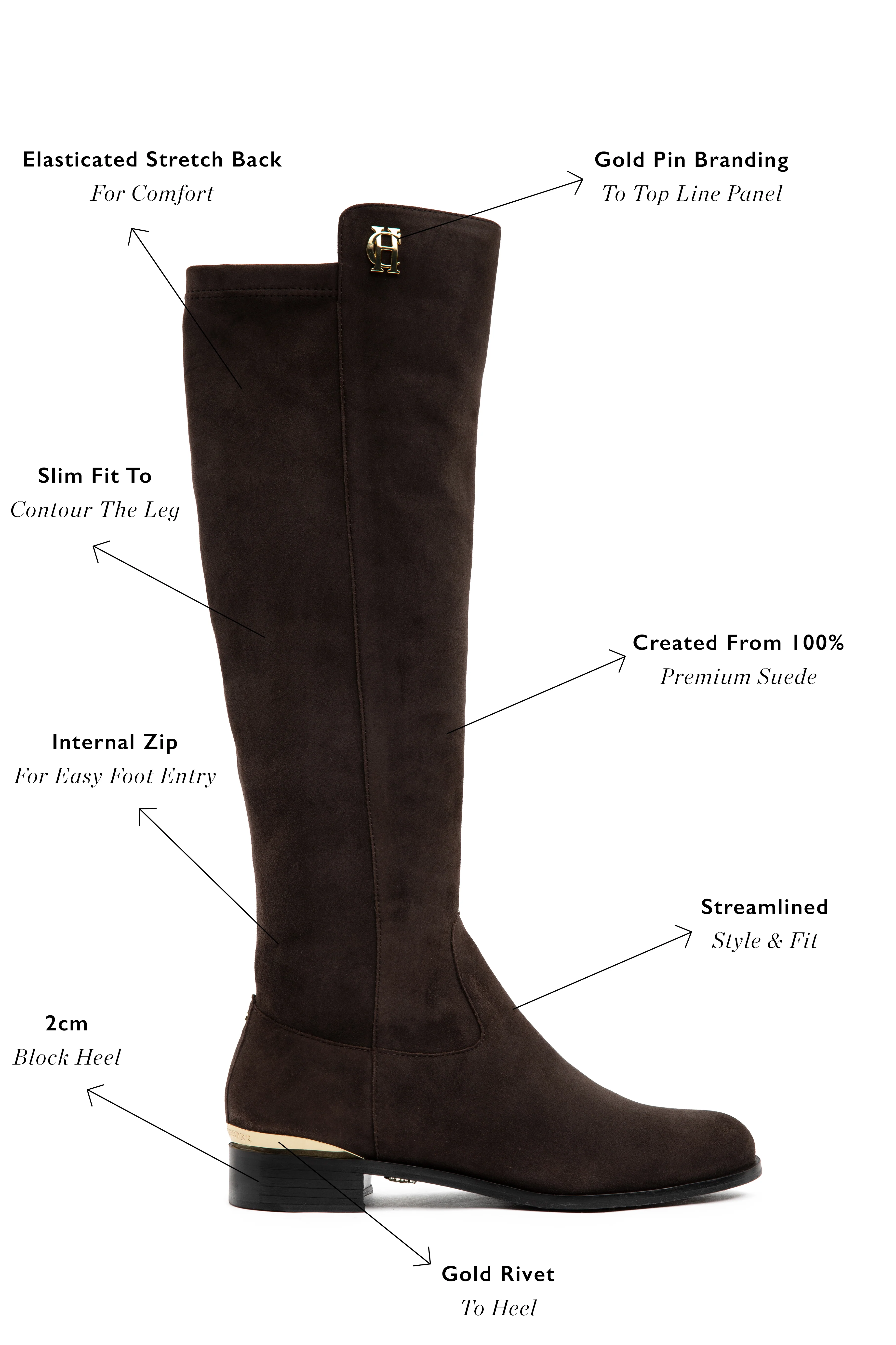 Albany Knee Boot (Chocolate Suede) - Image 9