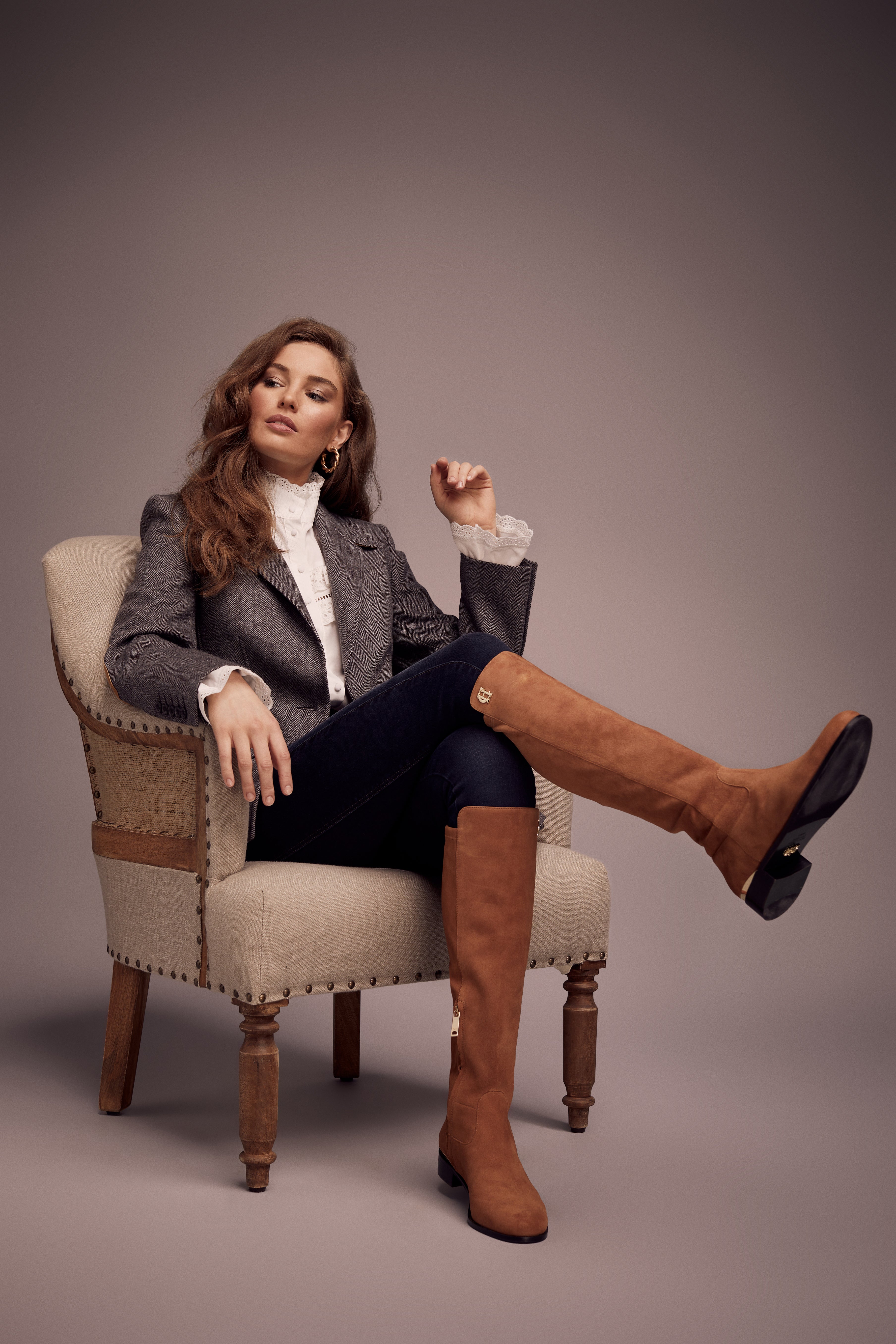Albany Knee Boot (Tan Suede) - Image 3