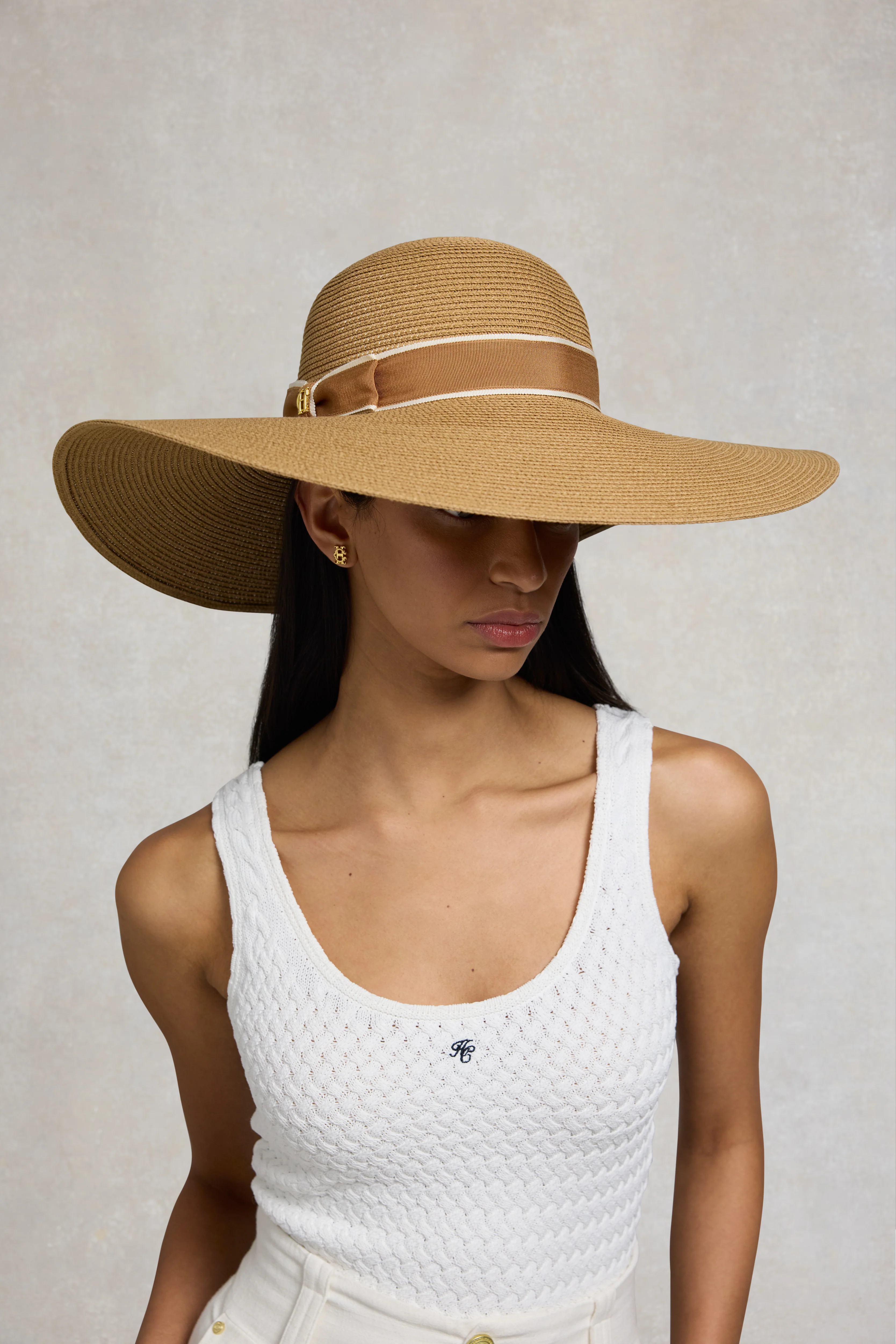 Amalfi Wide Brim Hat (Camel Tan) - Image 4