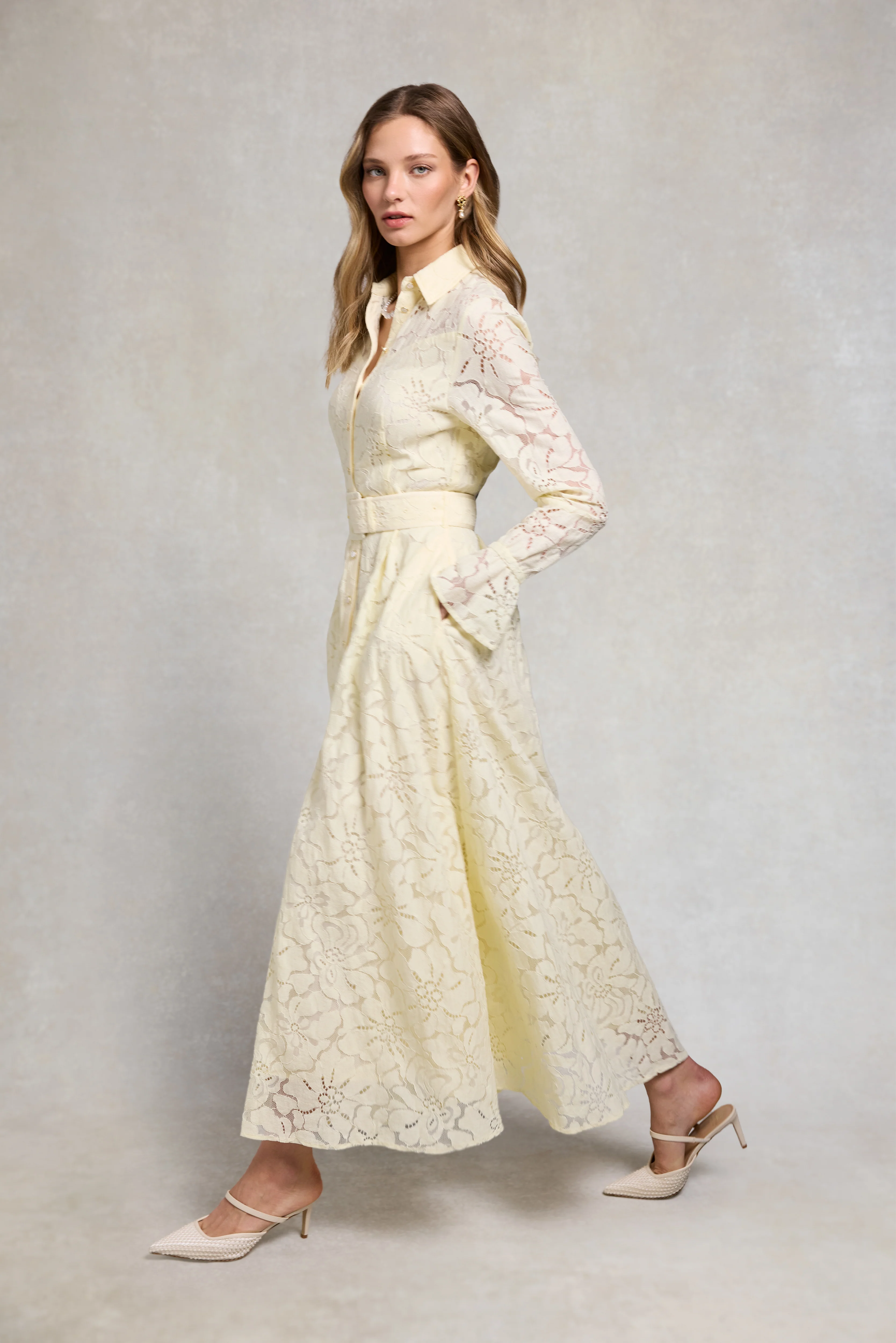 Annabel Lace Dress (Lemon) - Image 3