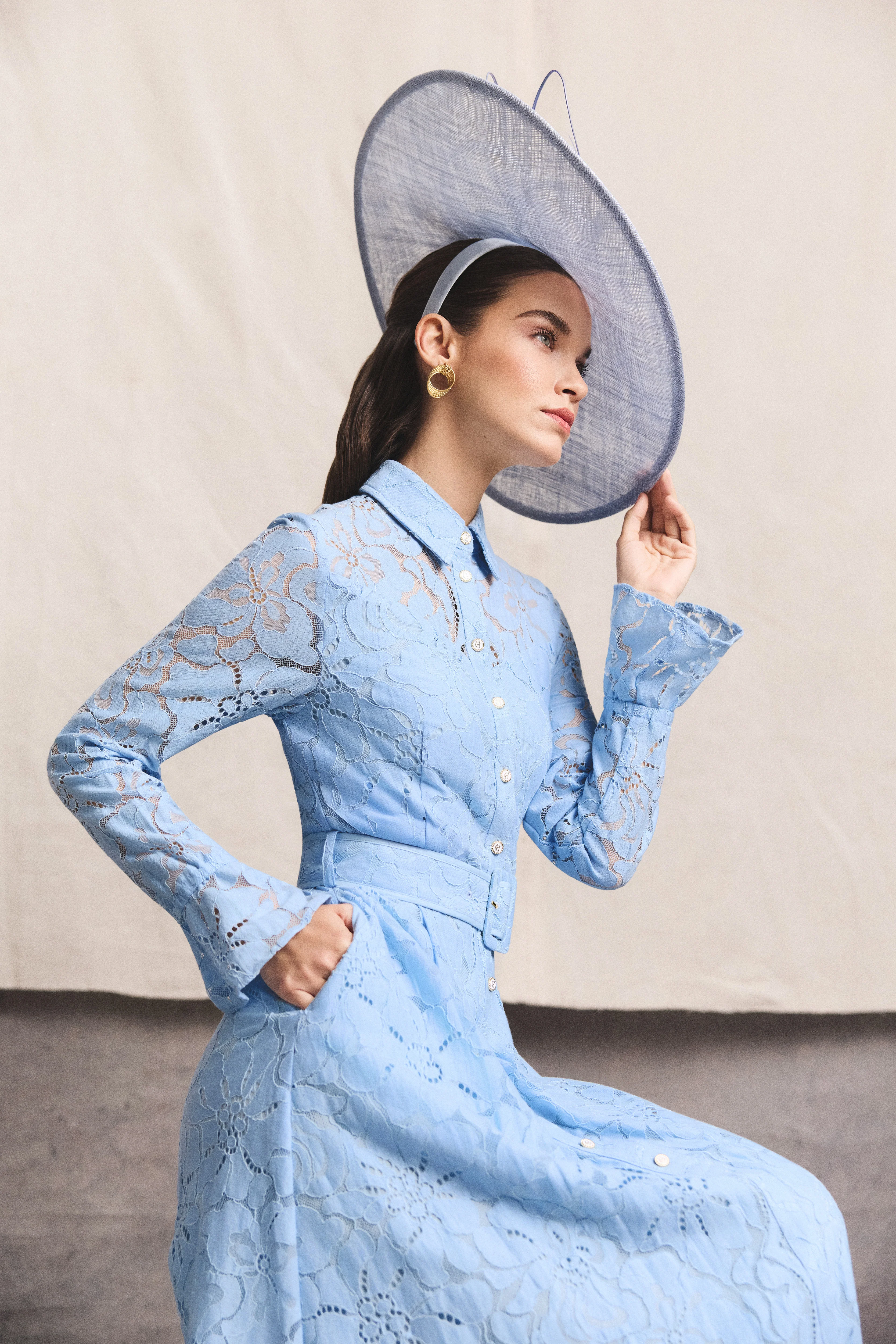 Annabel Lace Dress (Pale Blue) - Image 2
