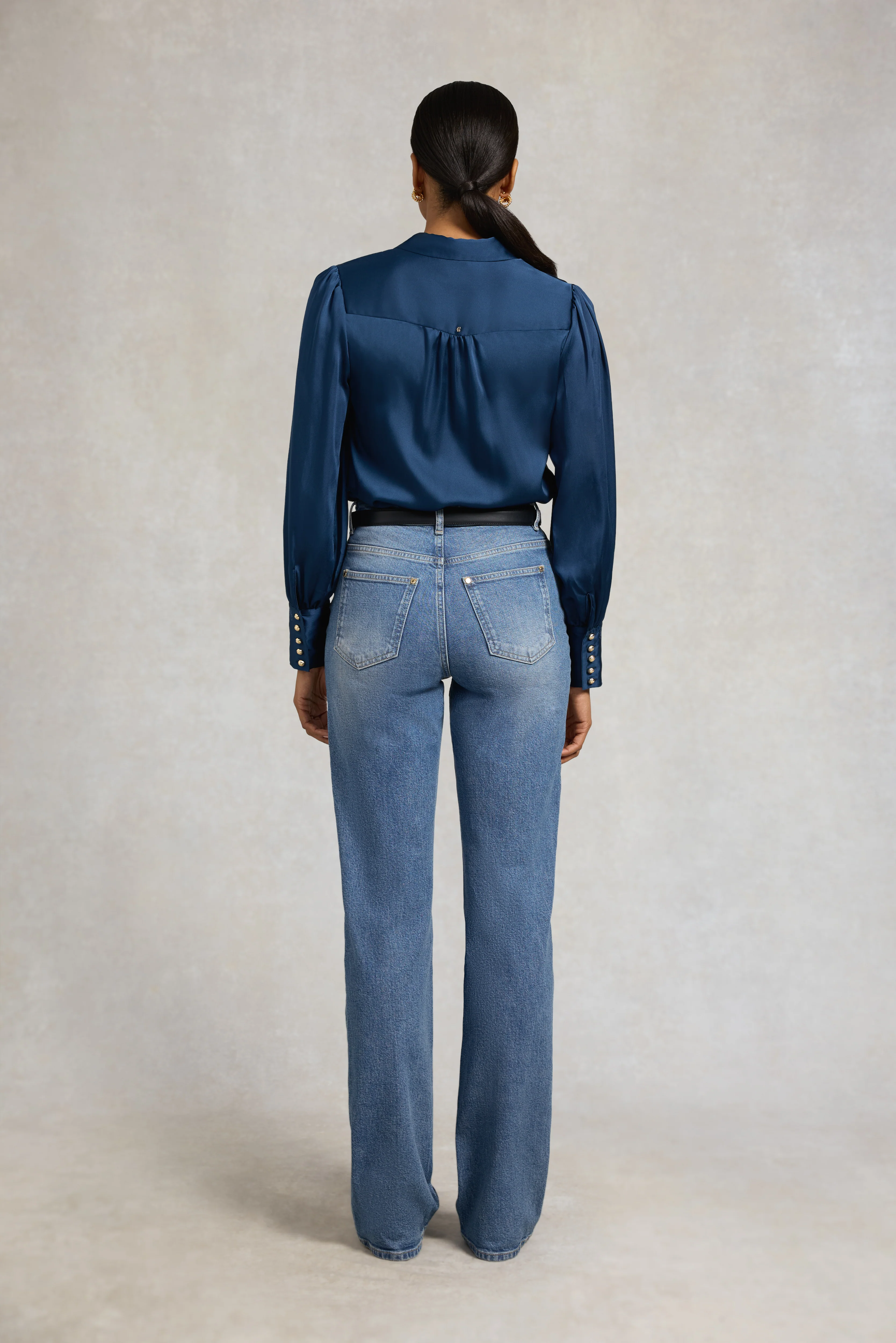 Annie V-Neck Shirt (Petrol) - Image 4