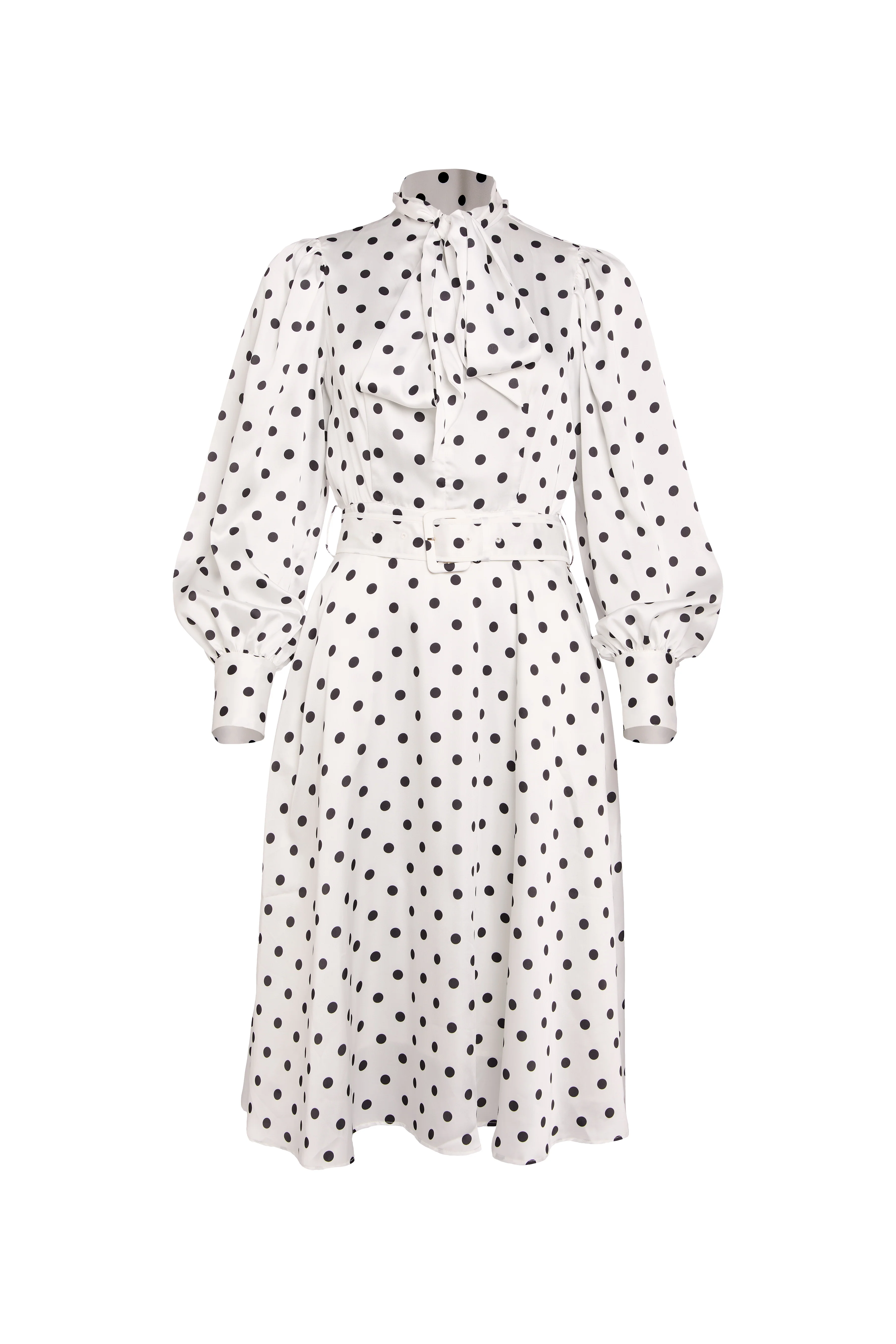 Ariella Midi Dress (White Black Polka Dot) - Image 4