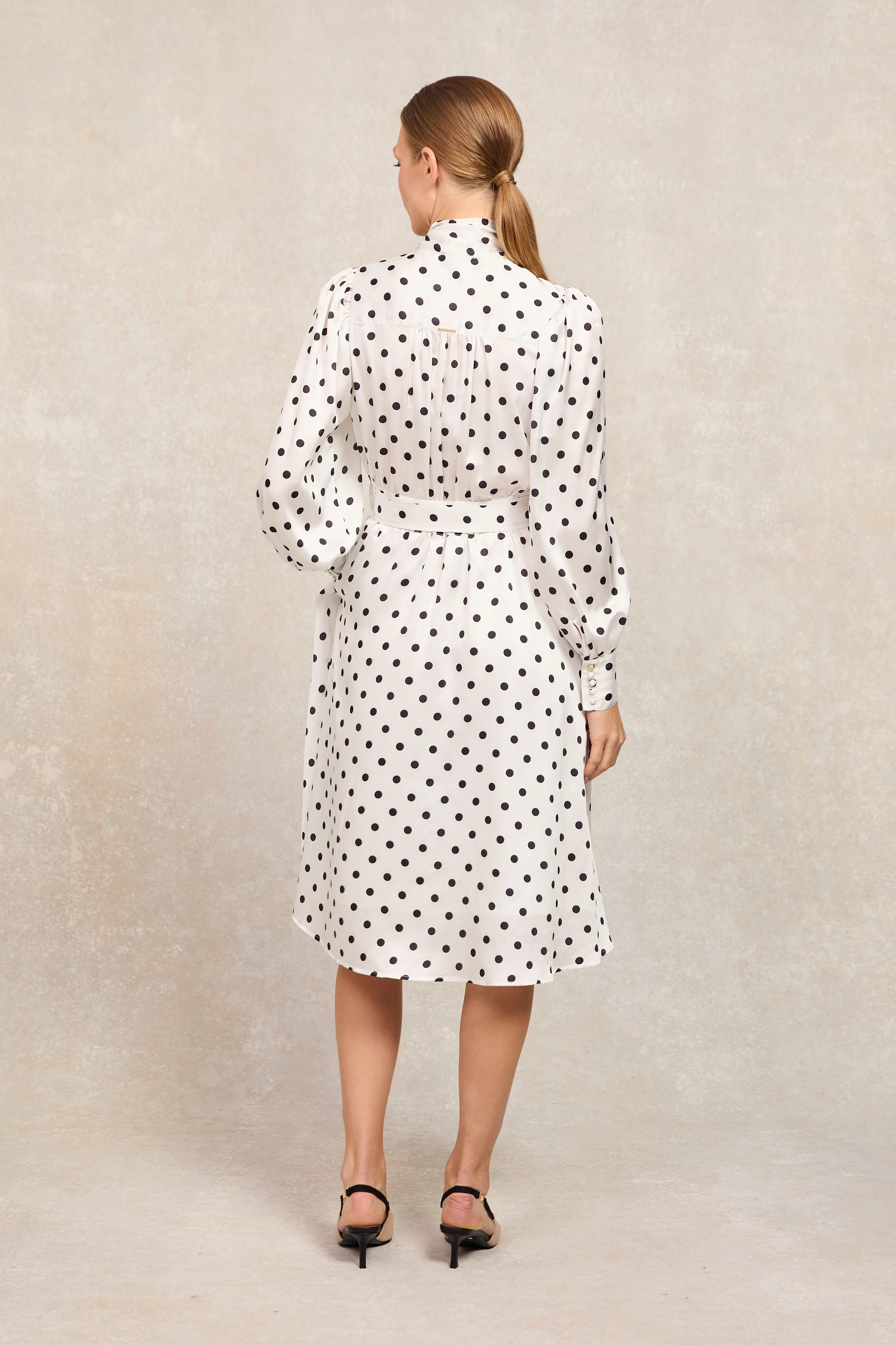 Ariella Midi Dress (White Black Polka Dot) - Image 6