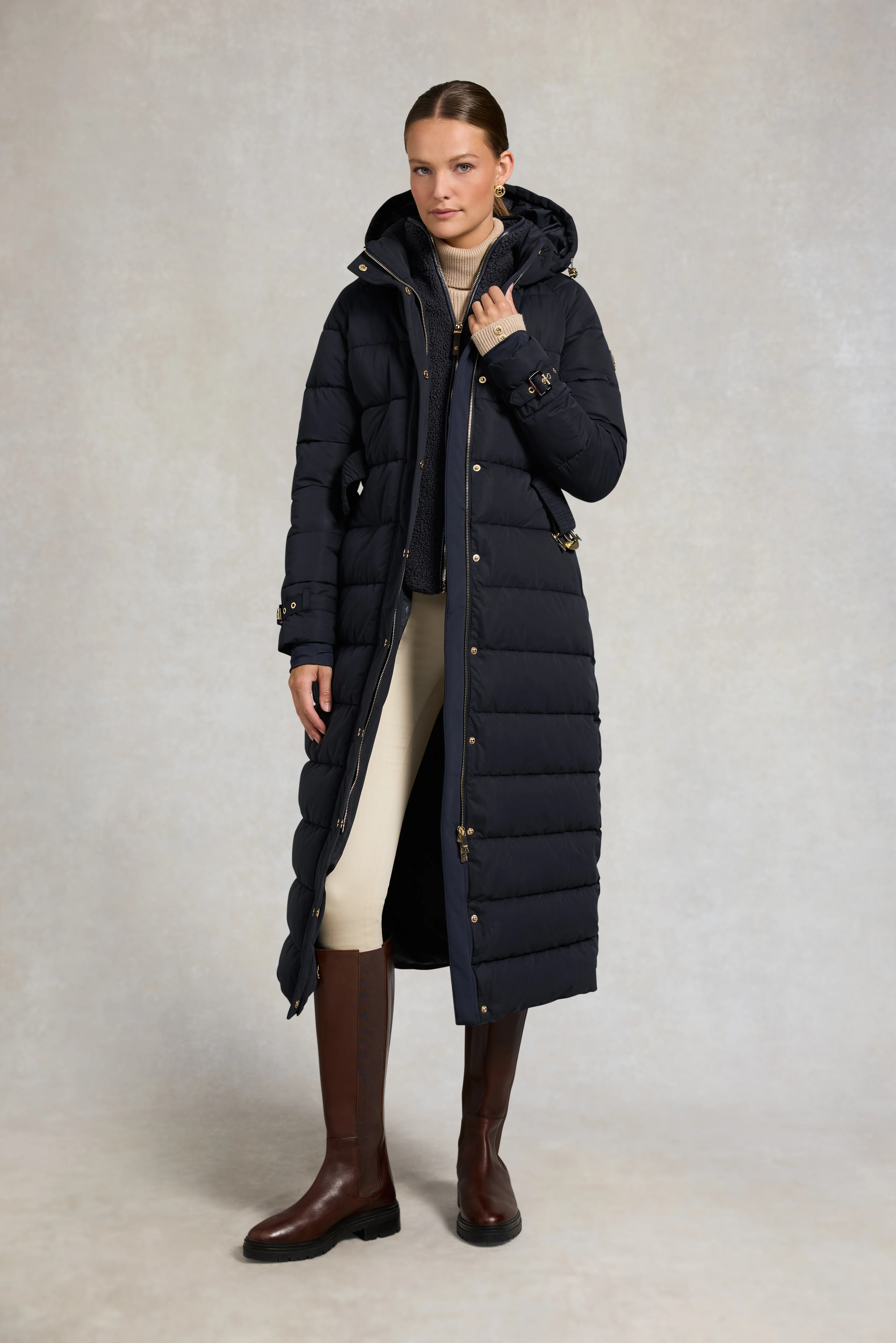 Arosa Luxe Longline Coat (Ink Navy) - Image 2