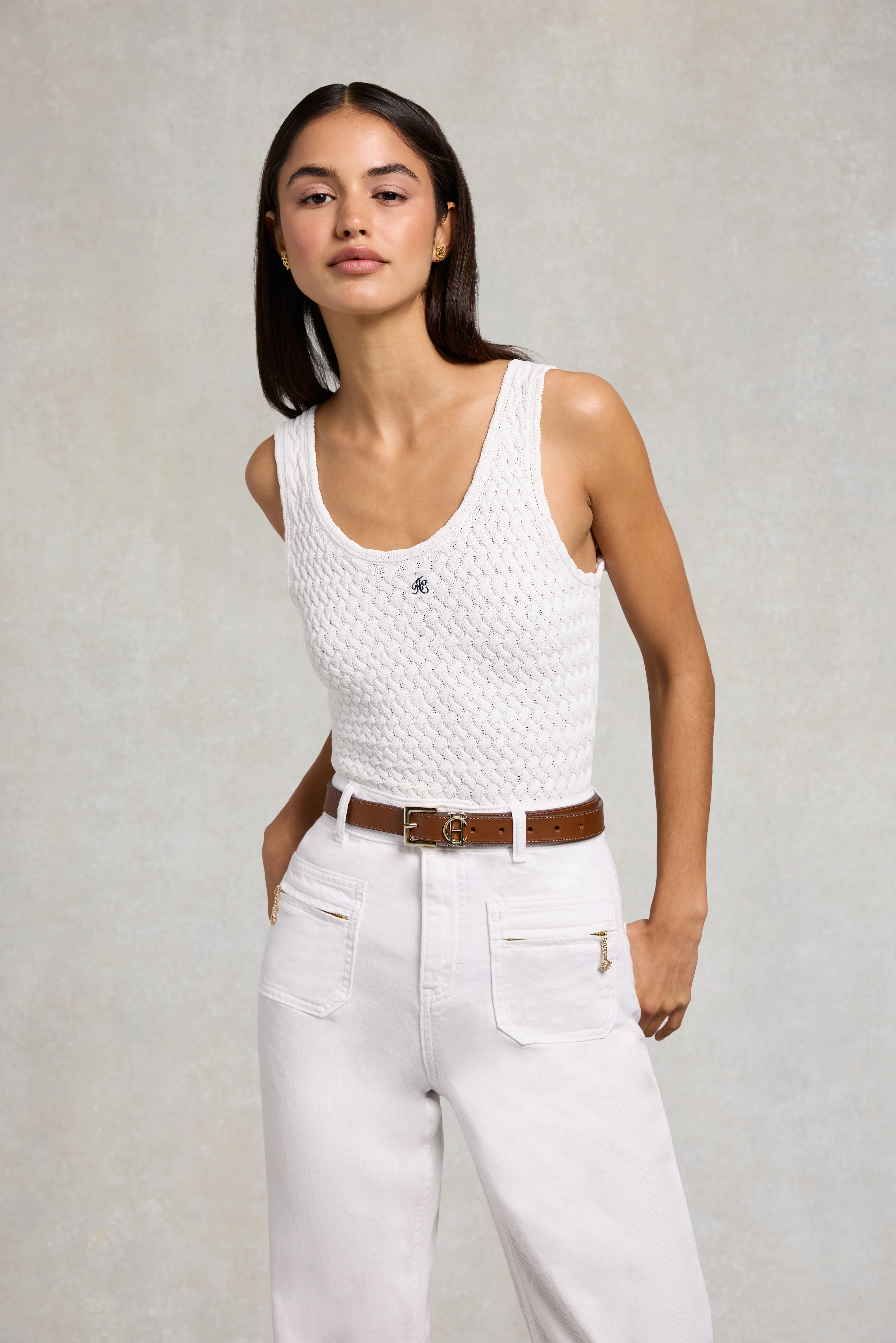 Aurelia Knitted Vest (Natural)