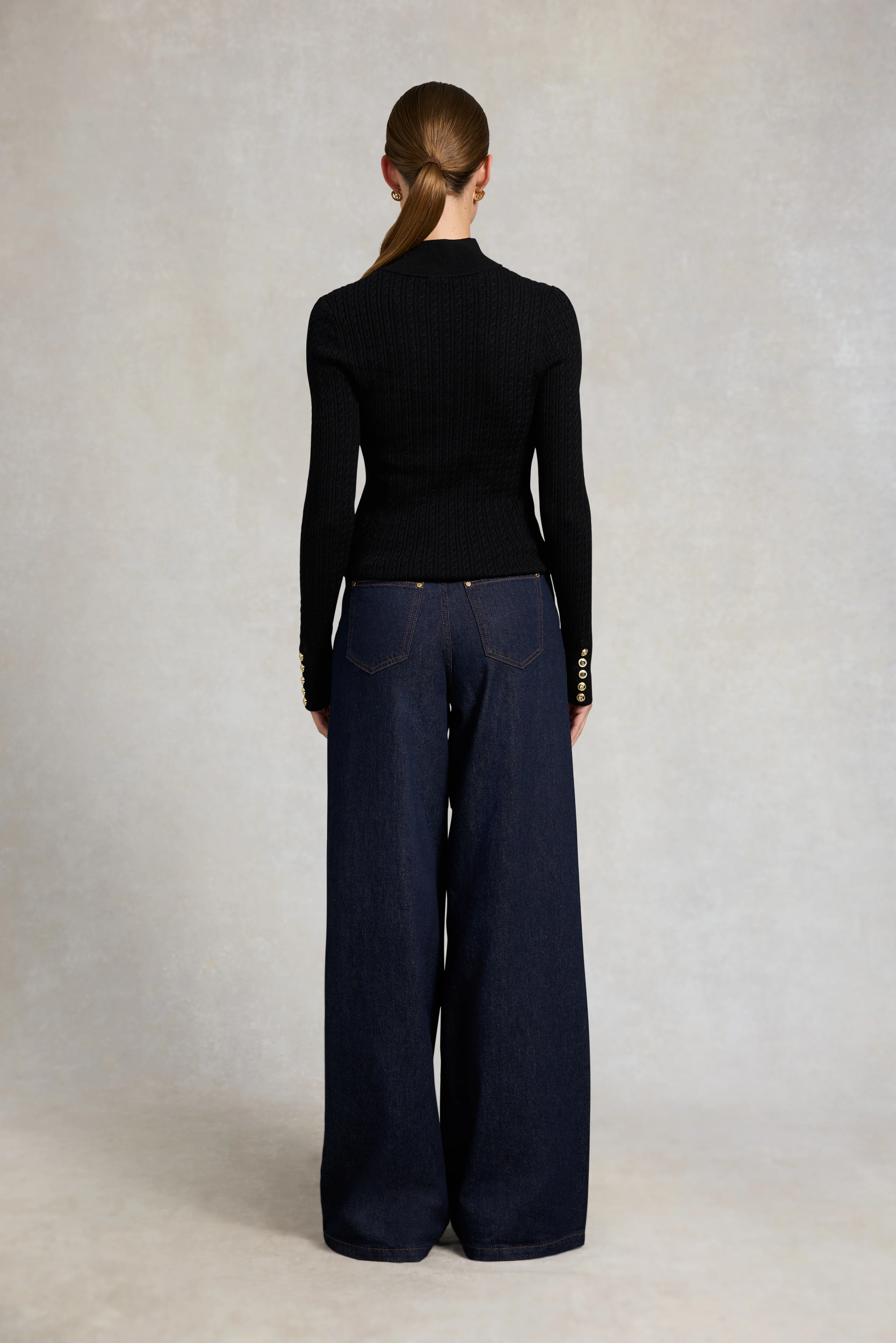 Ava Quarter Zip Knit (Black) - Image 5