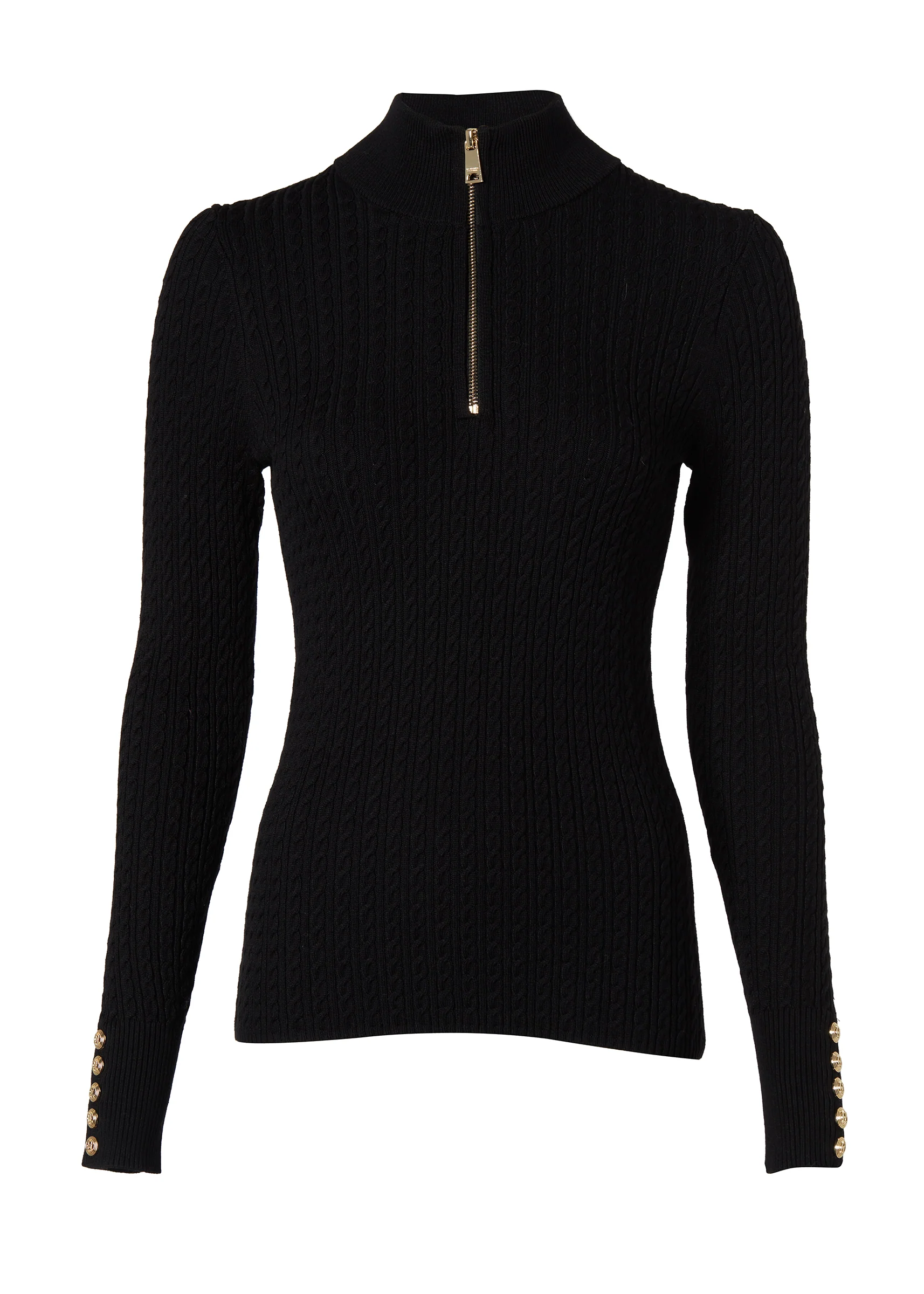 Ava Quarter Zip Knit (Black) - Image 7