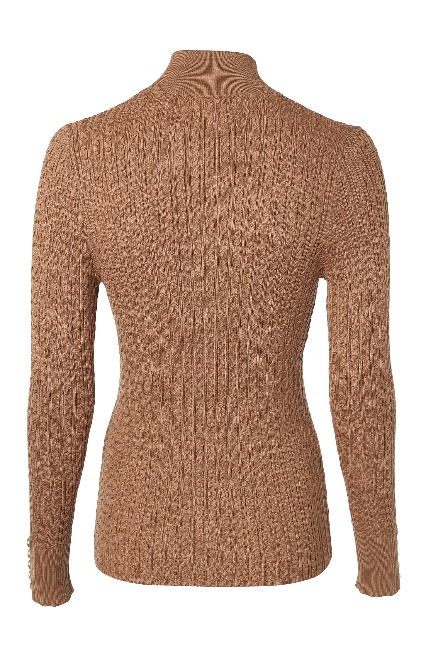Ava Quarter Zip Knit (Dark Camel Marl) - Image 6