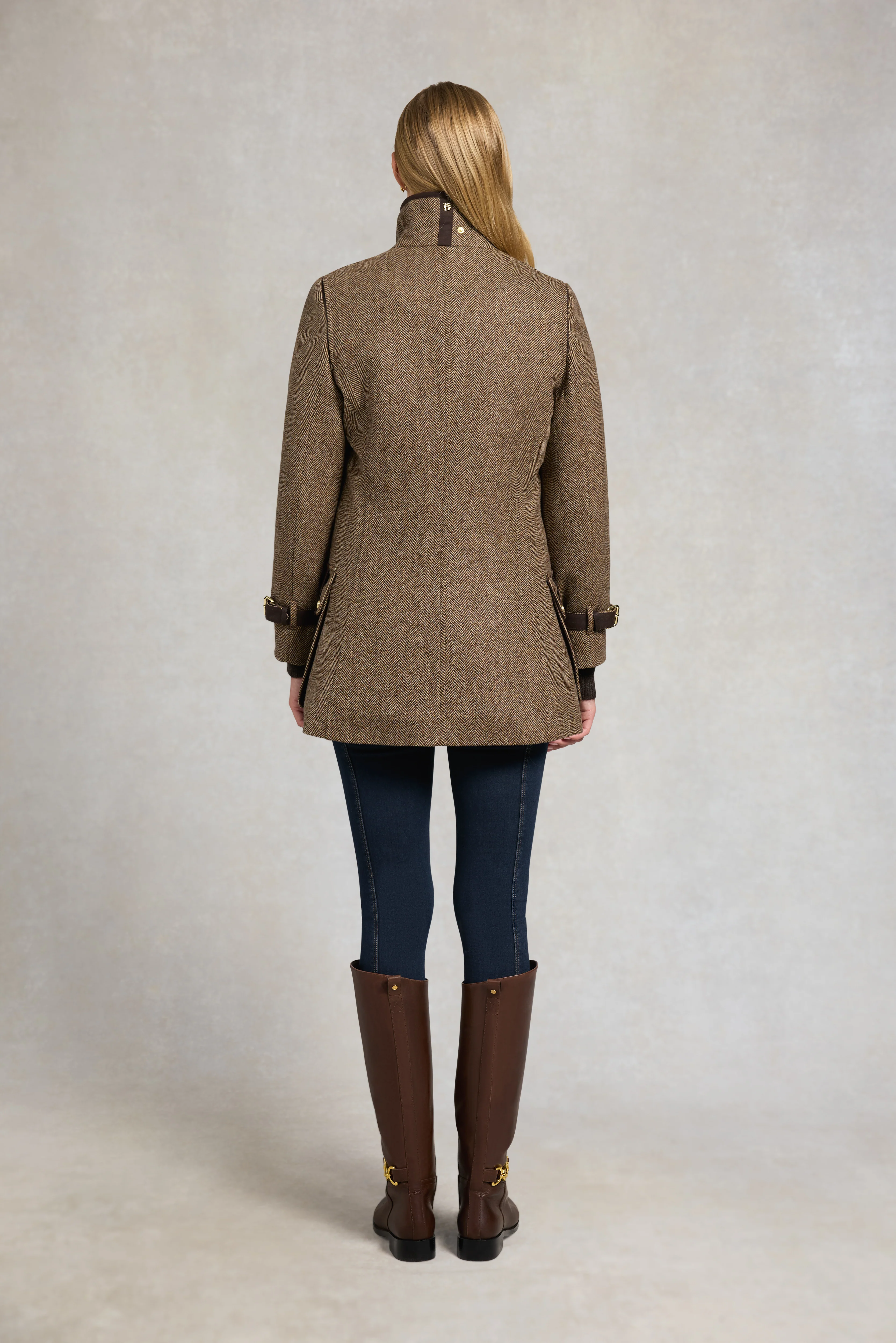 Balmoral Field Coat (Large Scale Brown Herringbone) - Image 6