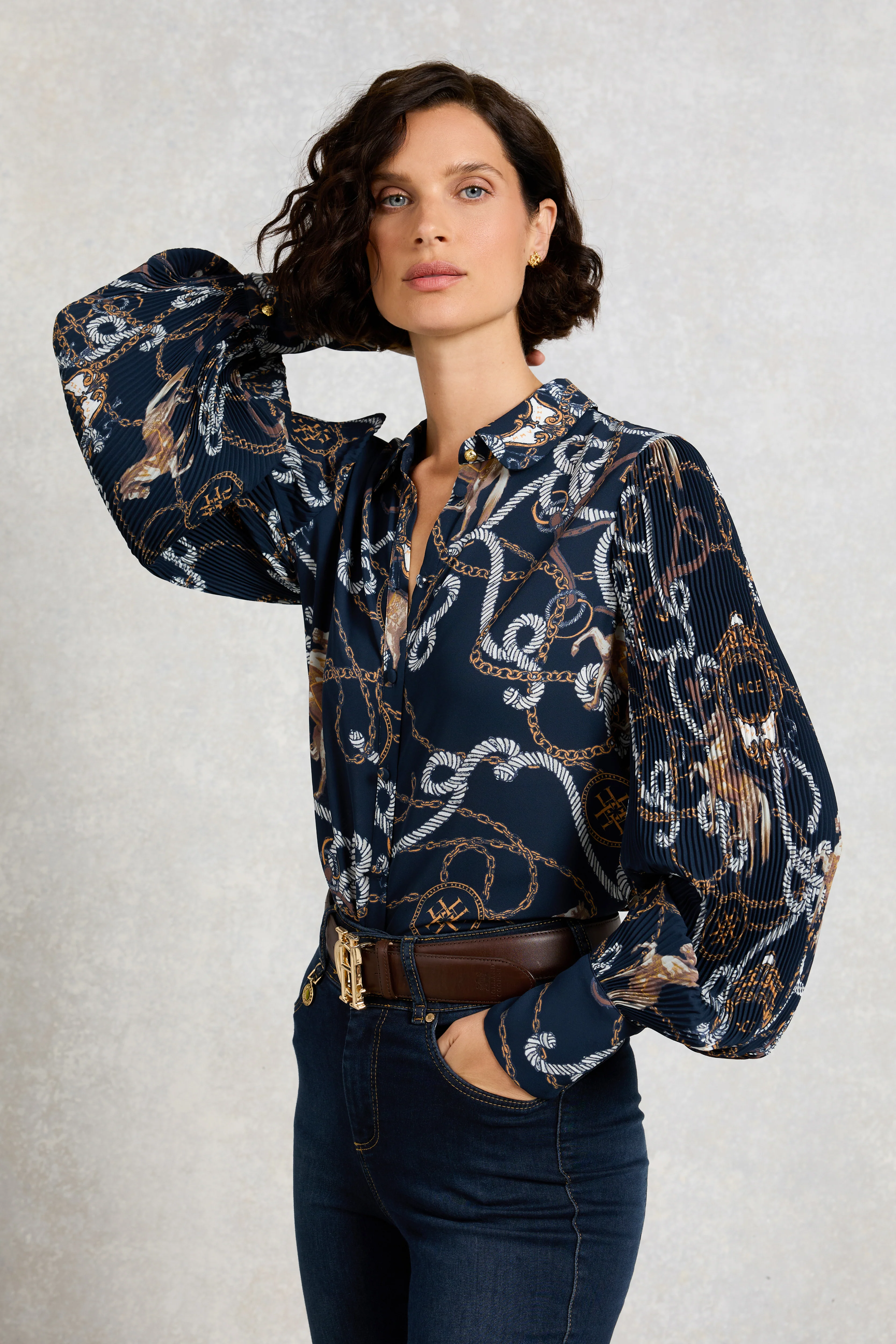 Beau Shirt (Navy Horse Print) - Image 6