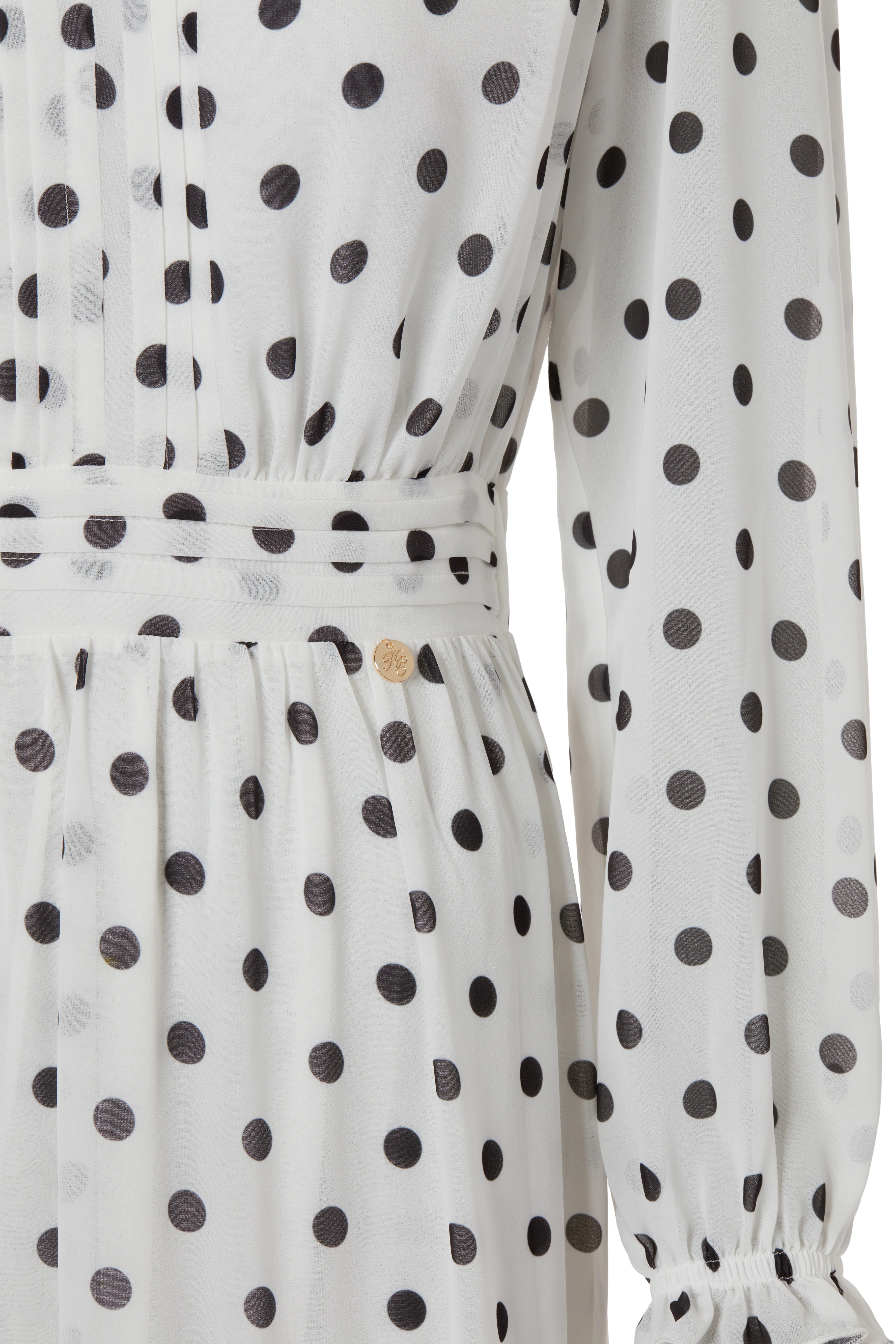 Bella Tiered Maxi Dress (White Black Polka Dot) - Image 9
