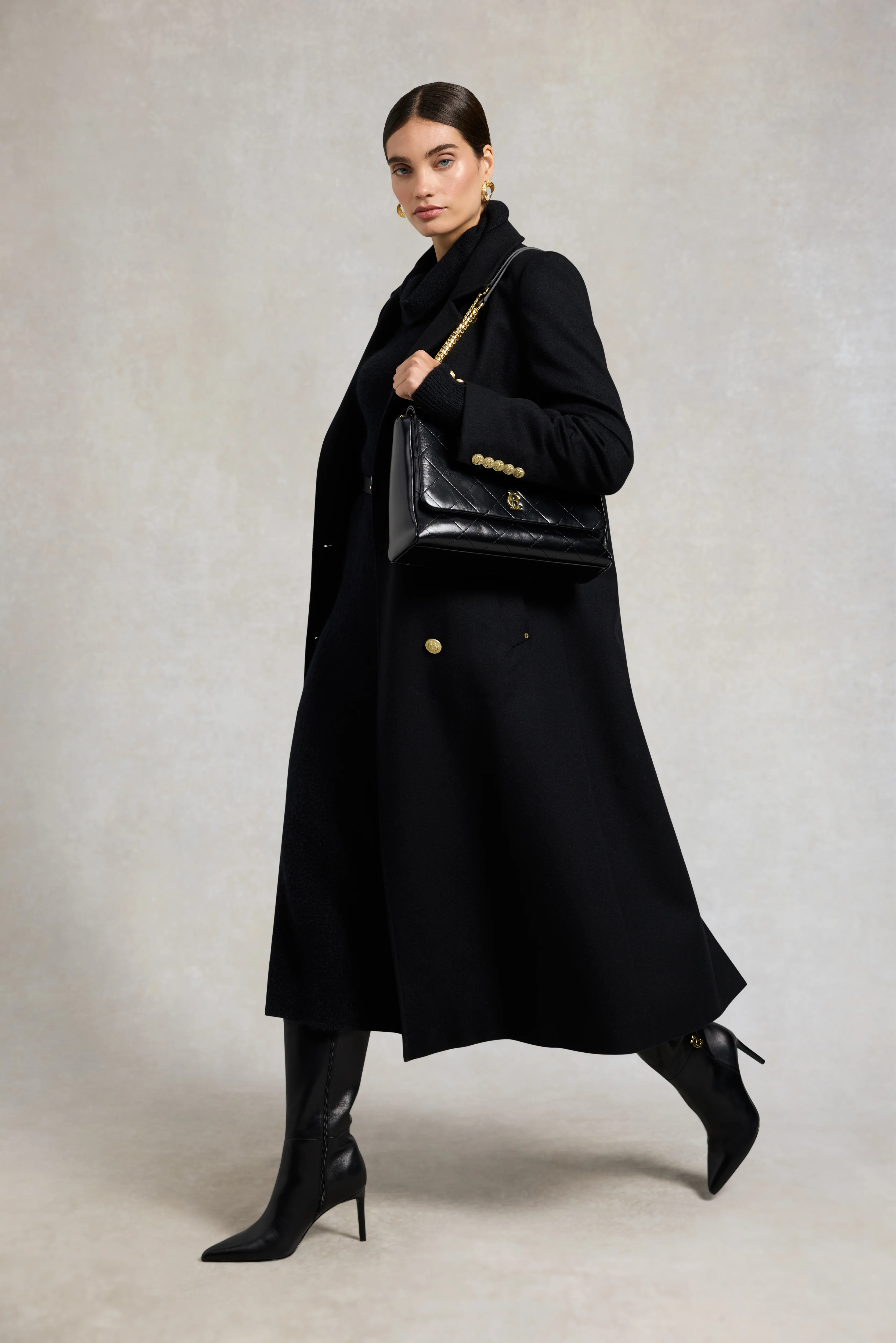 Berkeley Roll Neck Dress (Black) - Image 3