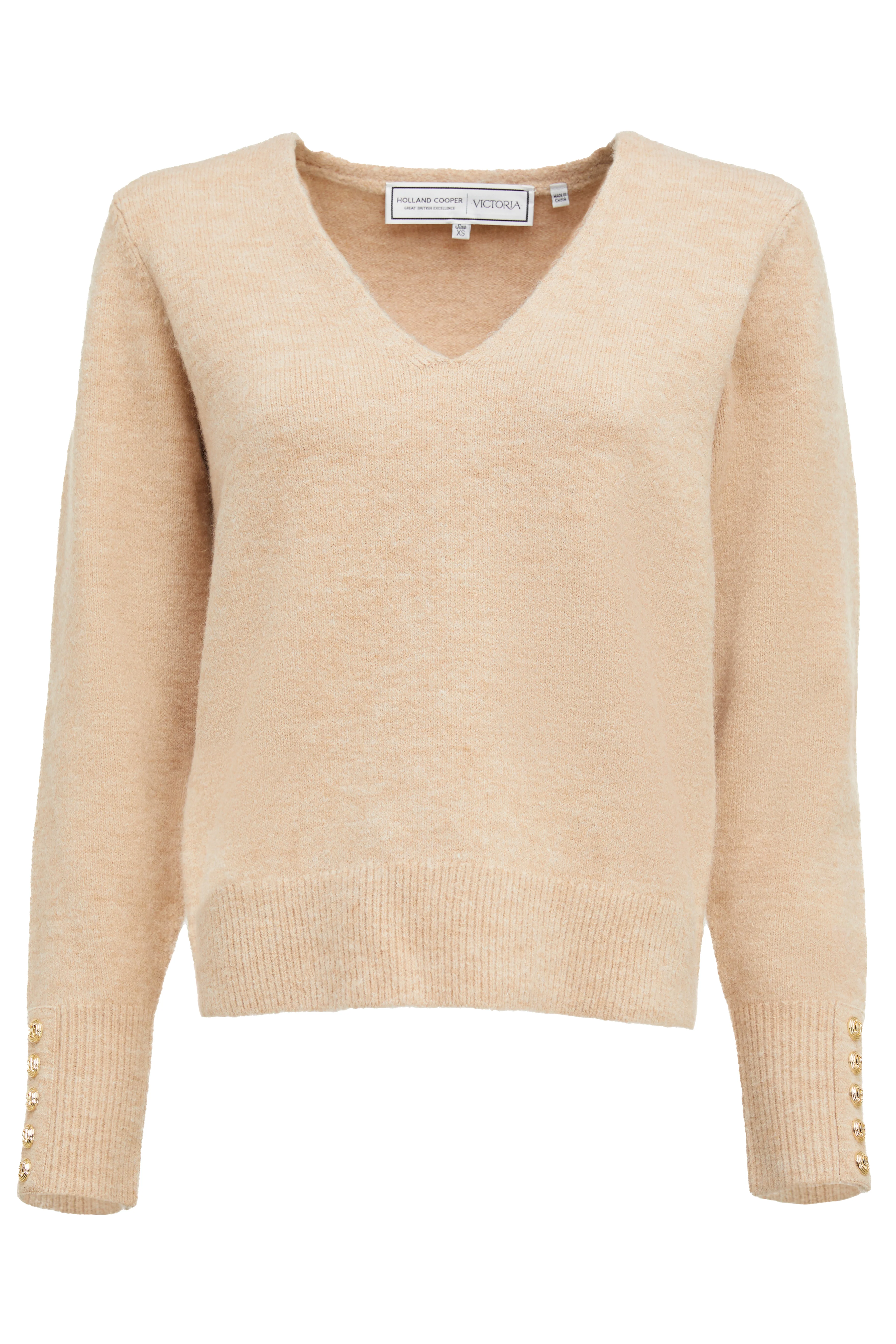 Berkeley V-Neck Knit (Camel) - Image 4