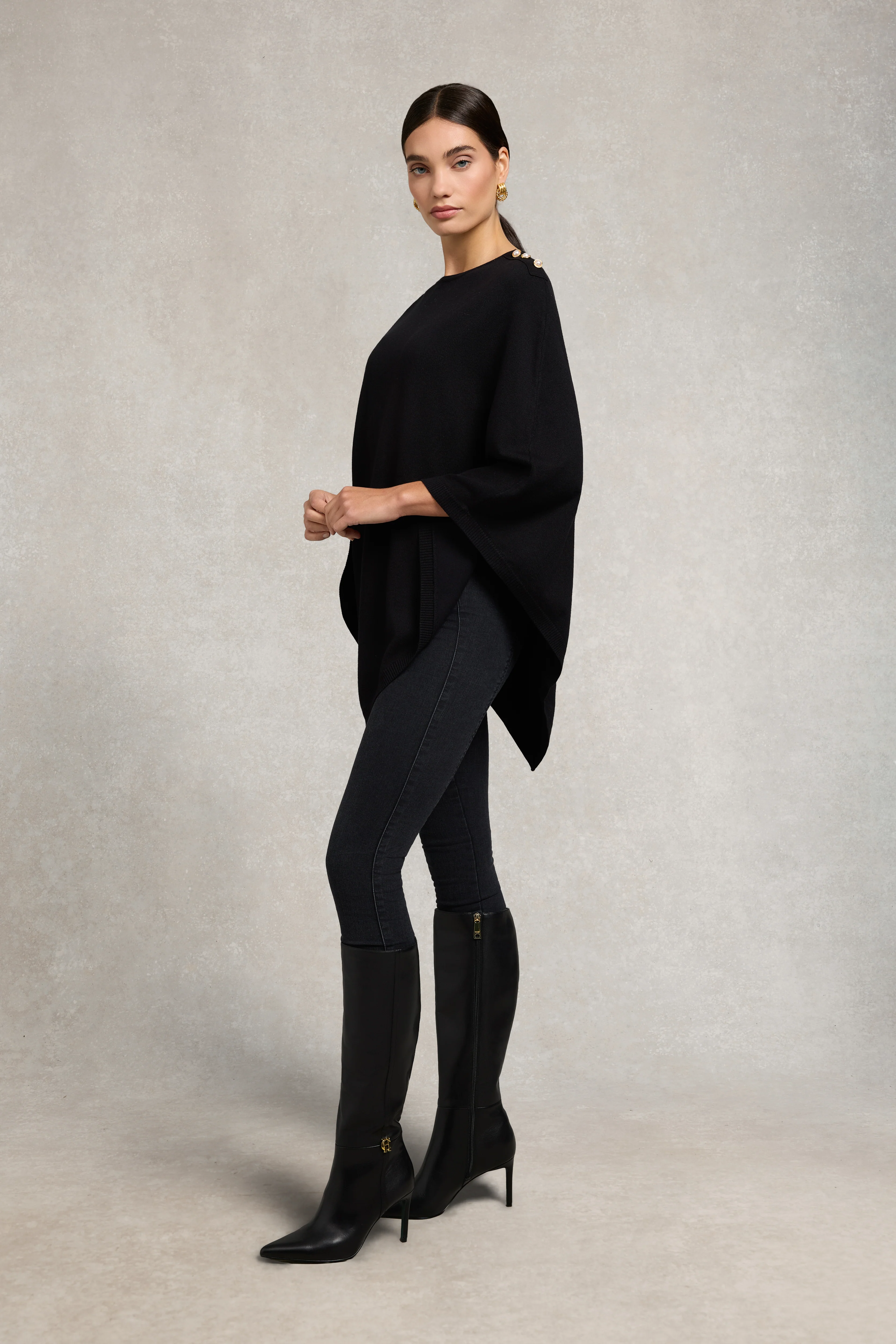 Boat Neck Cape (Black) - Image 6