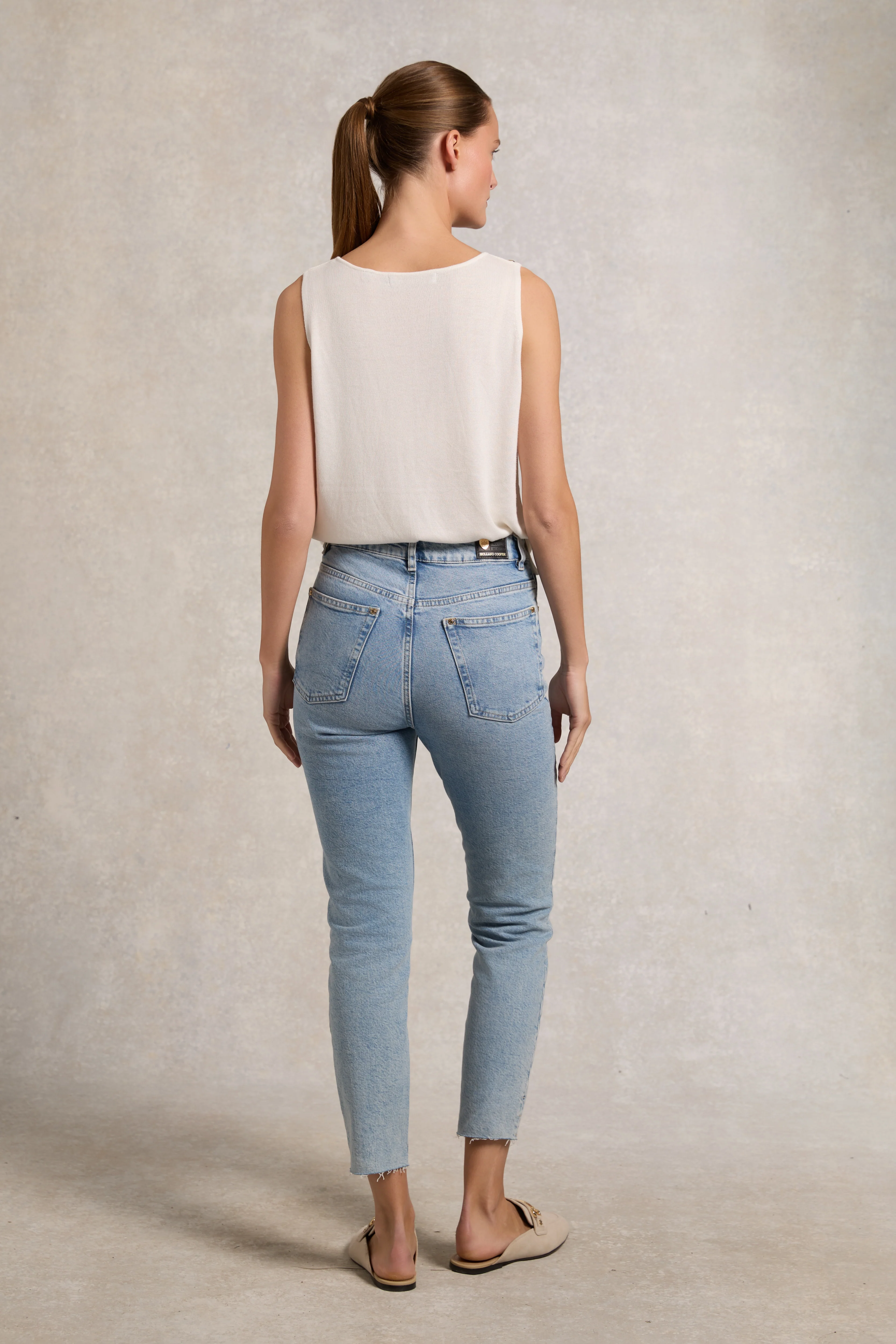Boat Neck Vest (Oyster) - Image 5