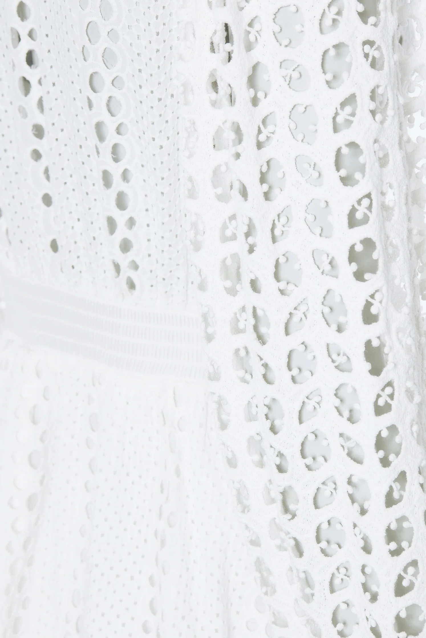 Broderie Lace V-Neck Dress (White) - Image 12