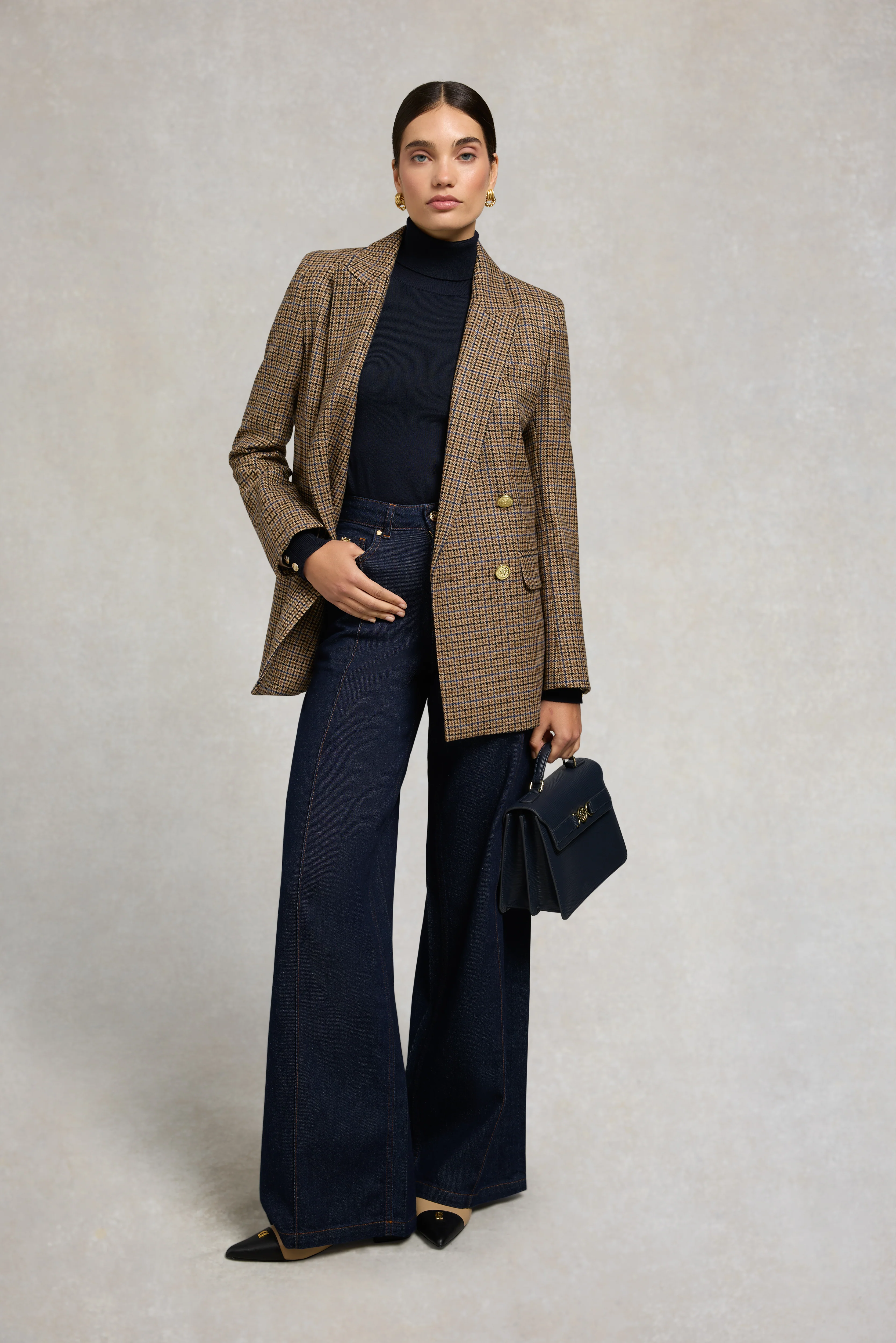 Buttoned Knit Roll Neck (Ink Navy) - Image 3