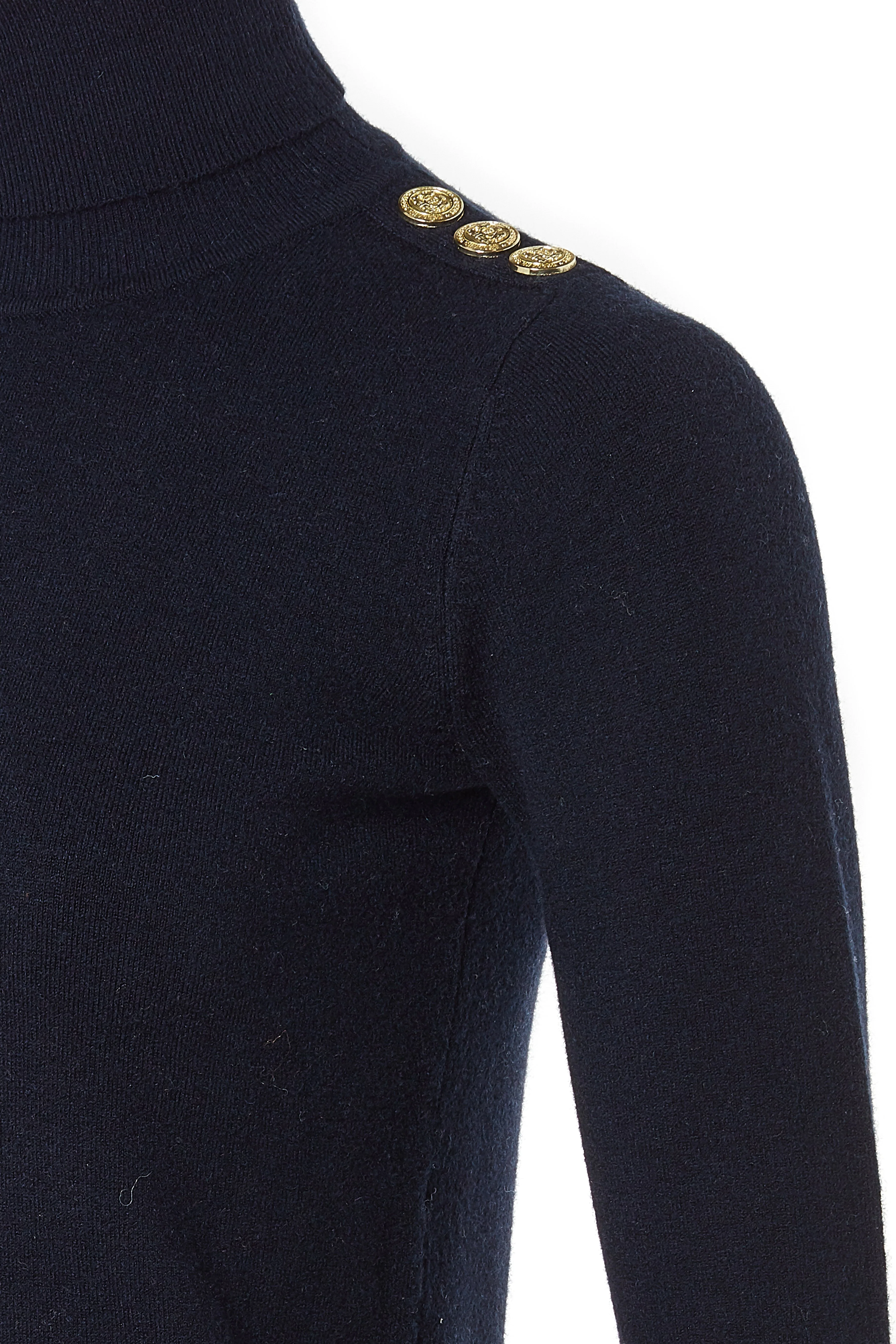 Buttoned Knit Roll Neck (Ink Navy) - Image 6
