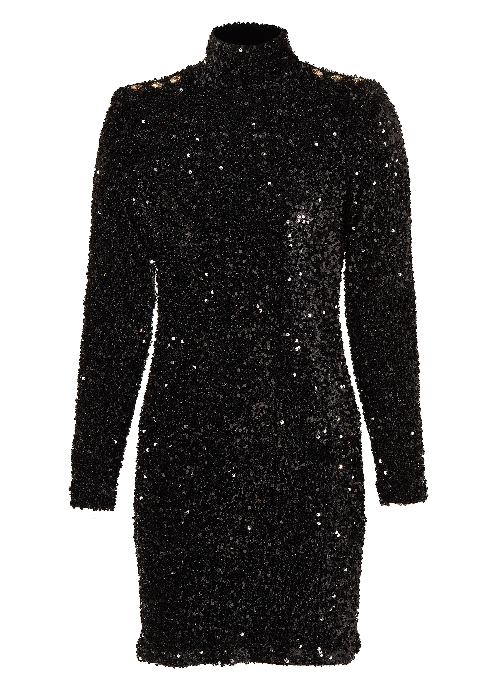 Cara Sequin Mini Dress (Black Sequin) - Image 6
