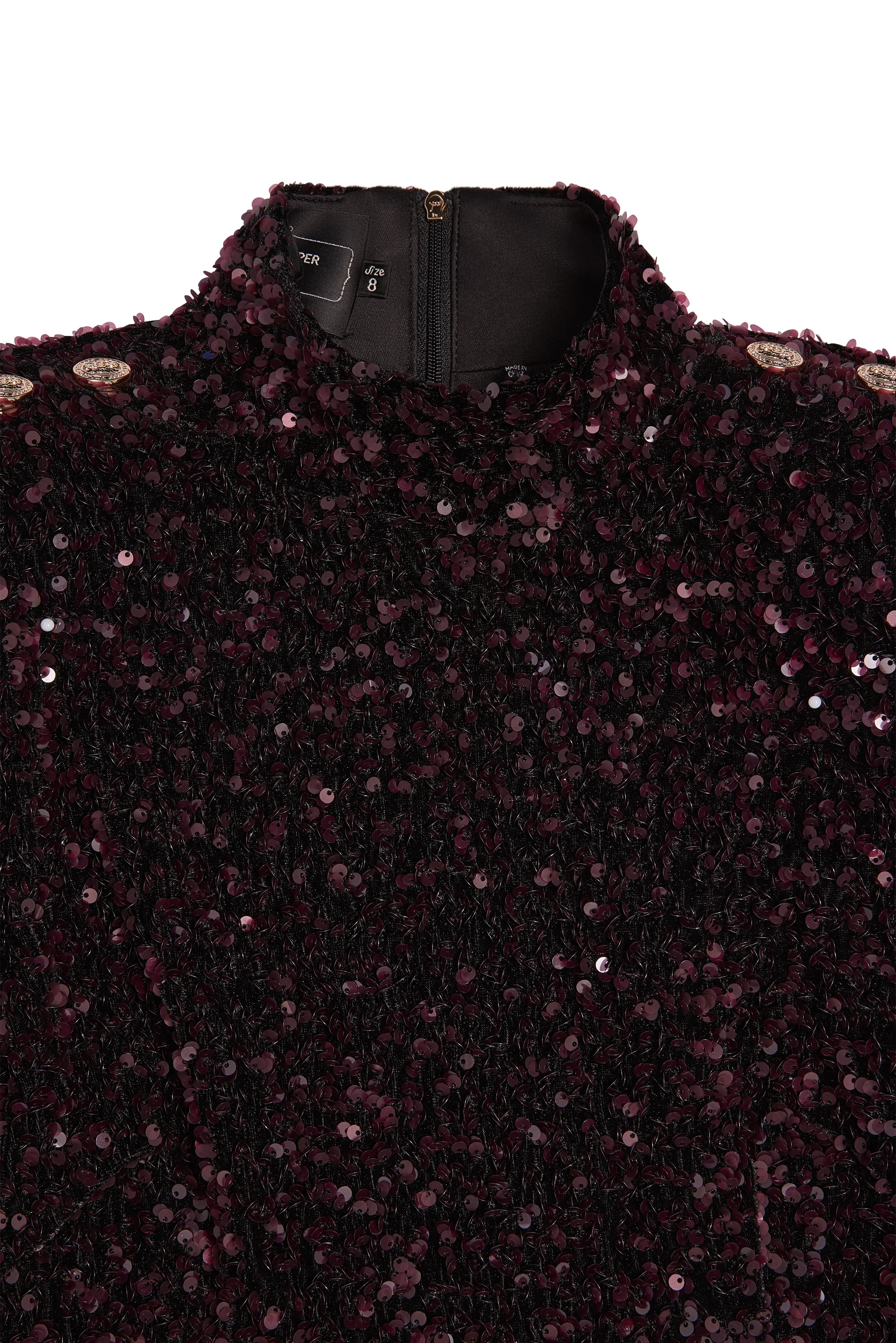 Cara Sequin Mini Dress (Burgundy) - Image 8