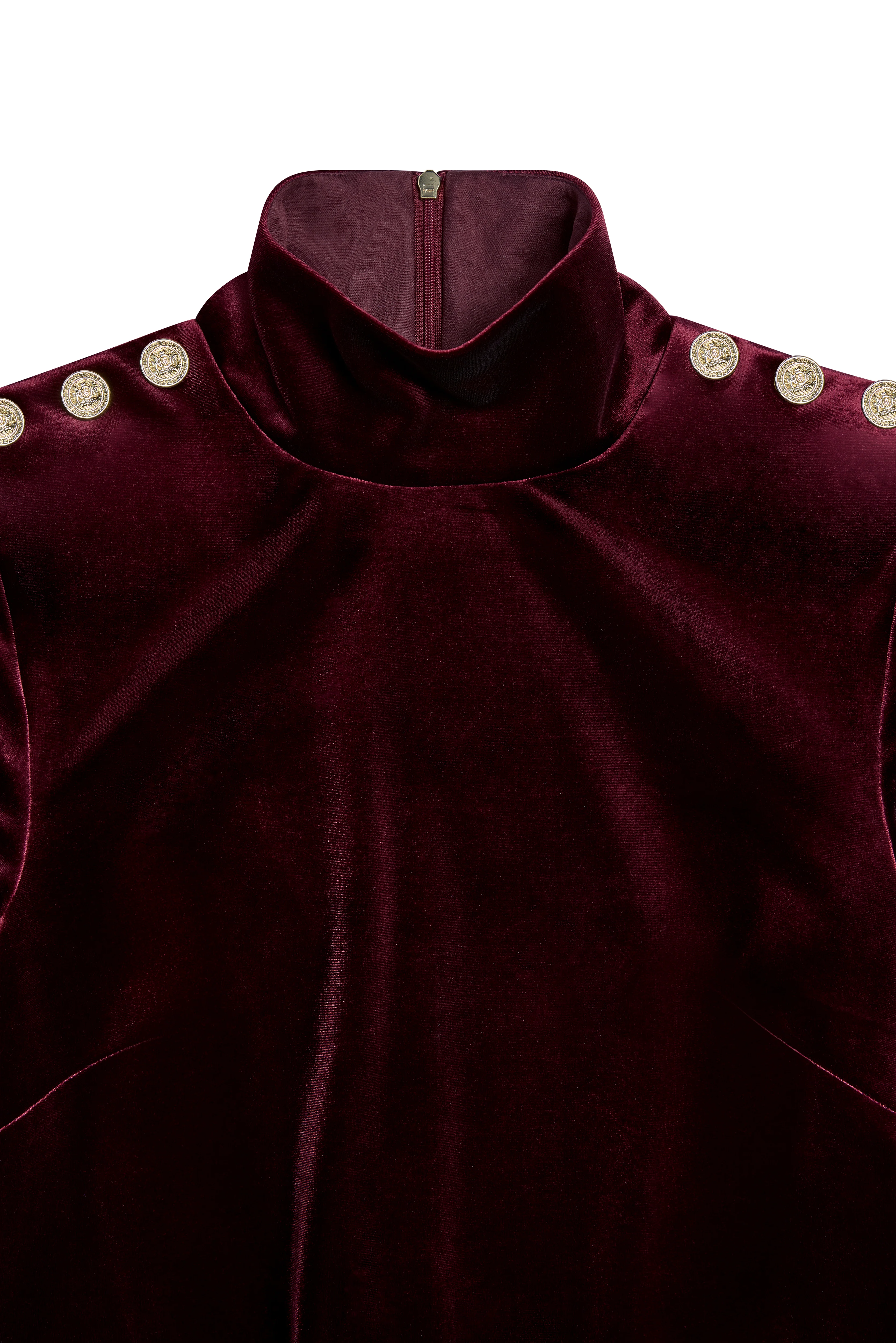 Cara Velvet Mini Dress (Burgundy) - Image 8