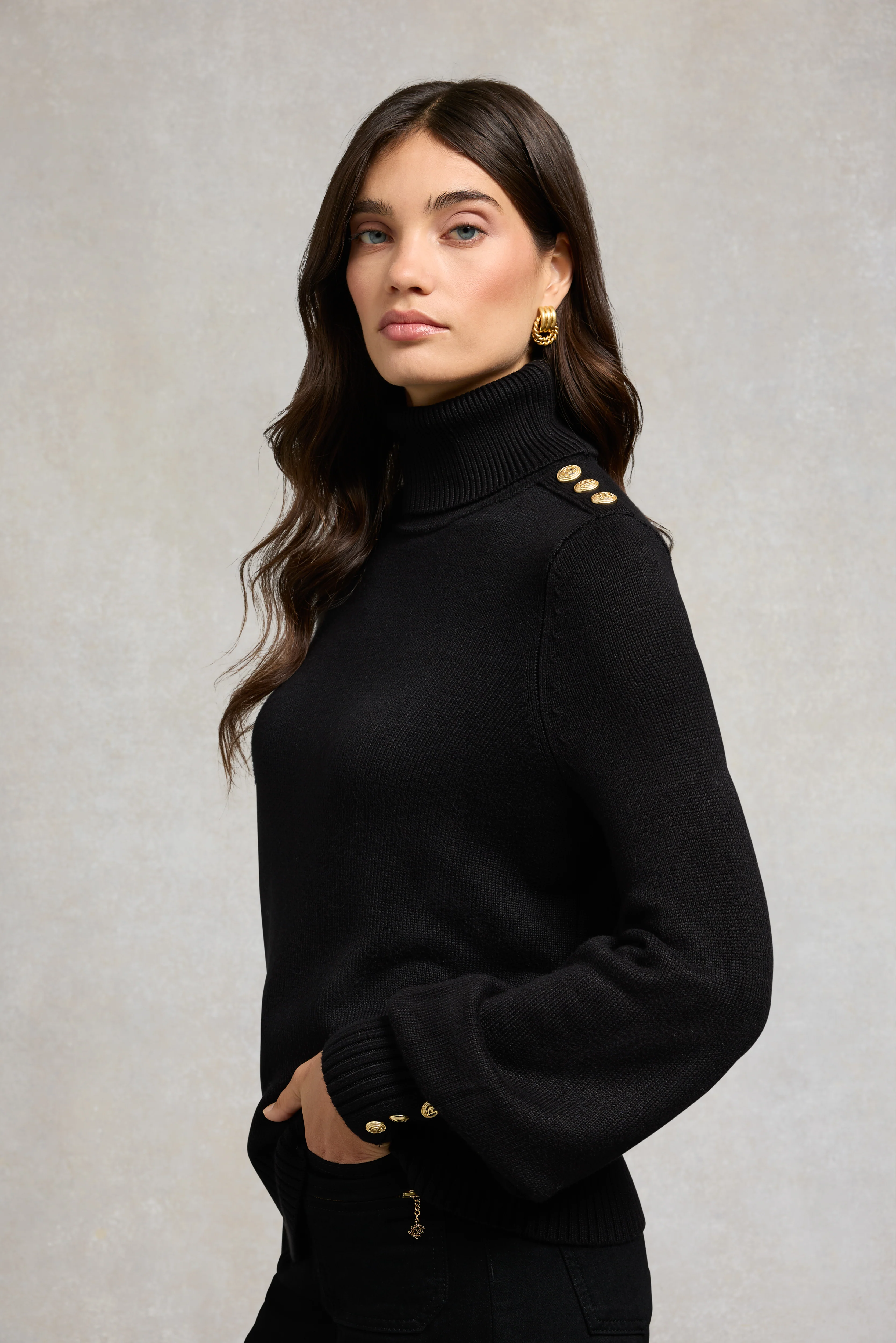 Chamonix Roll Neck Knit (Black) - Image 2