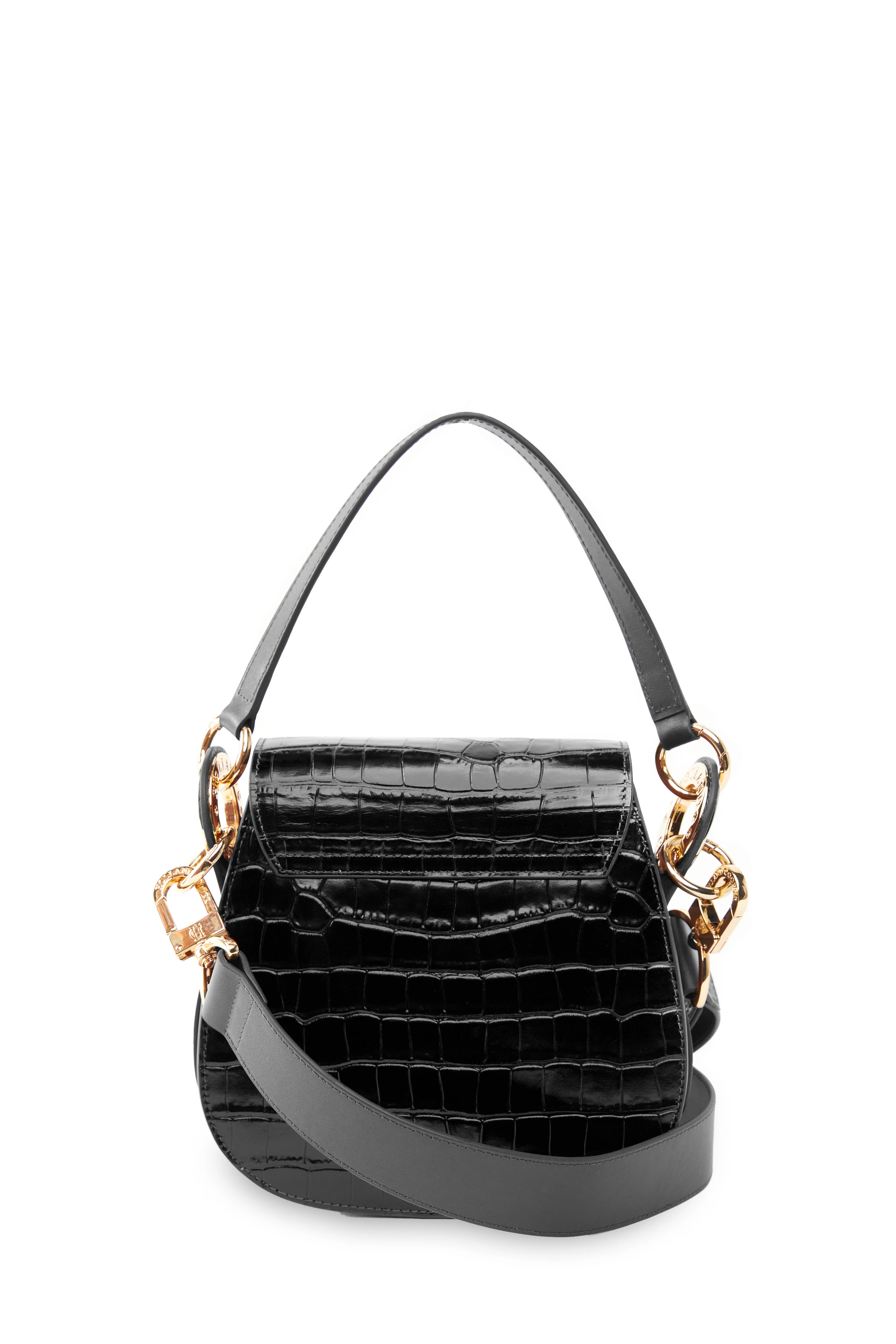 Chelsea Saddle Bag (Black Croc) - Image 4