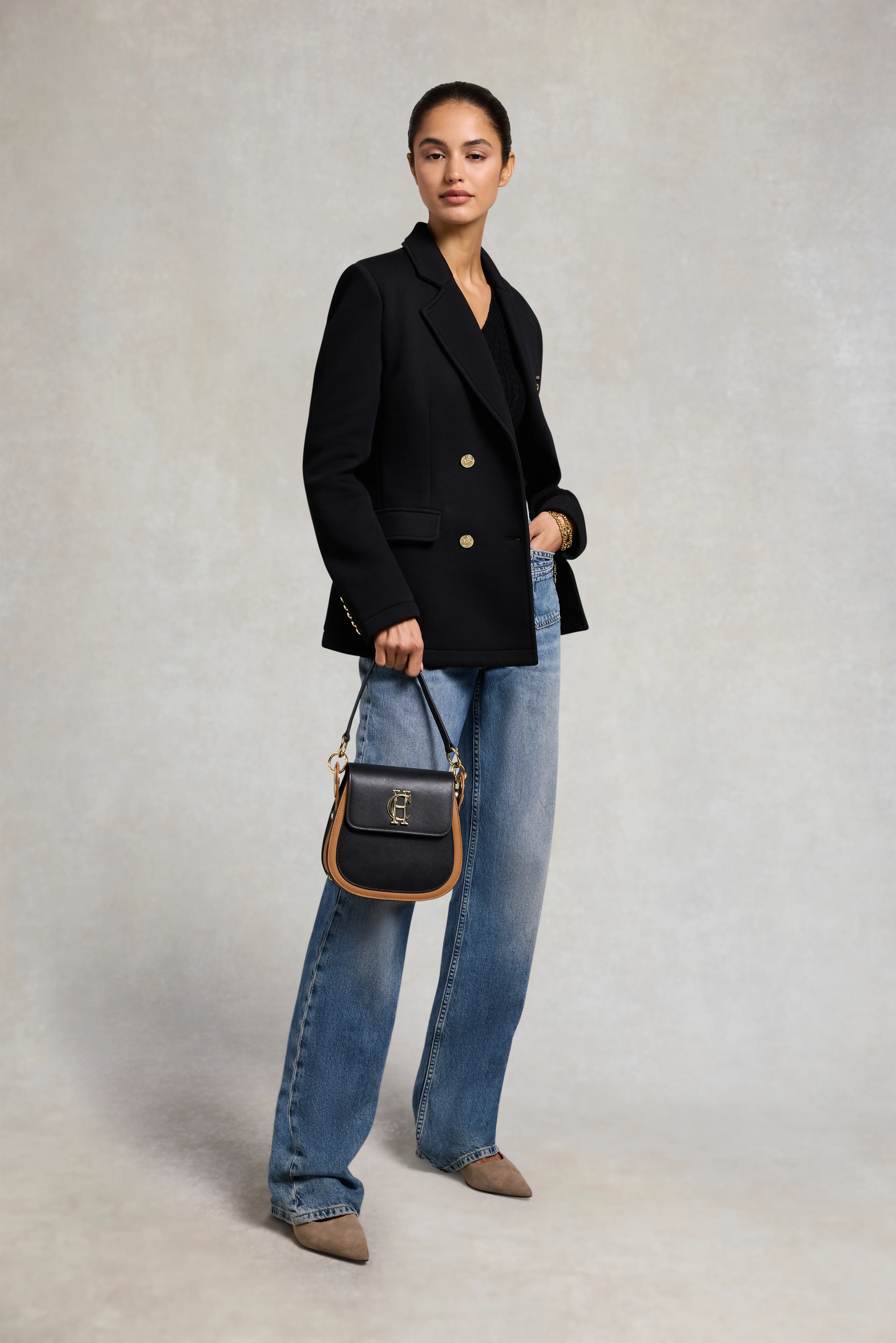 Chelsea Saddle Bag (Black Tan) - Image 2