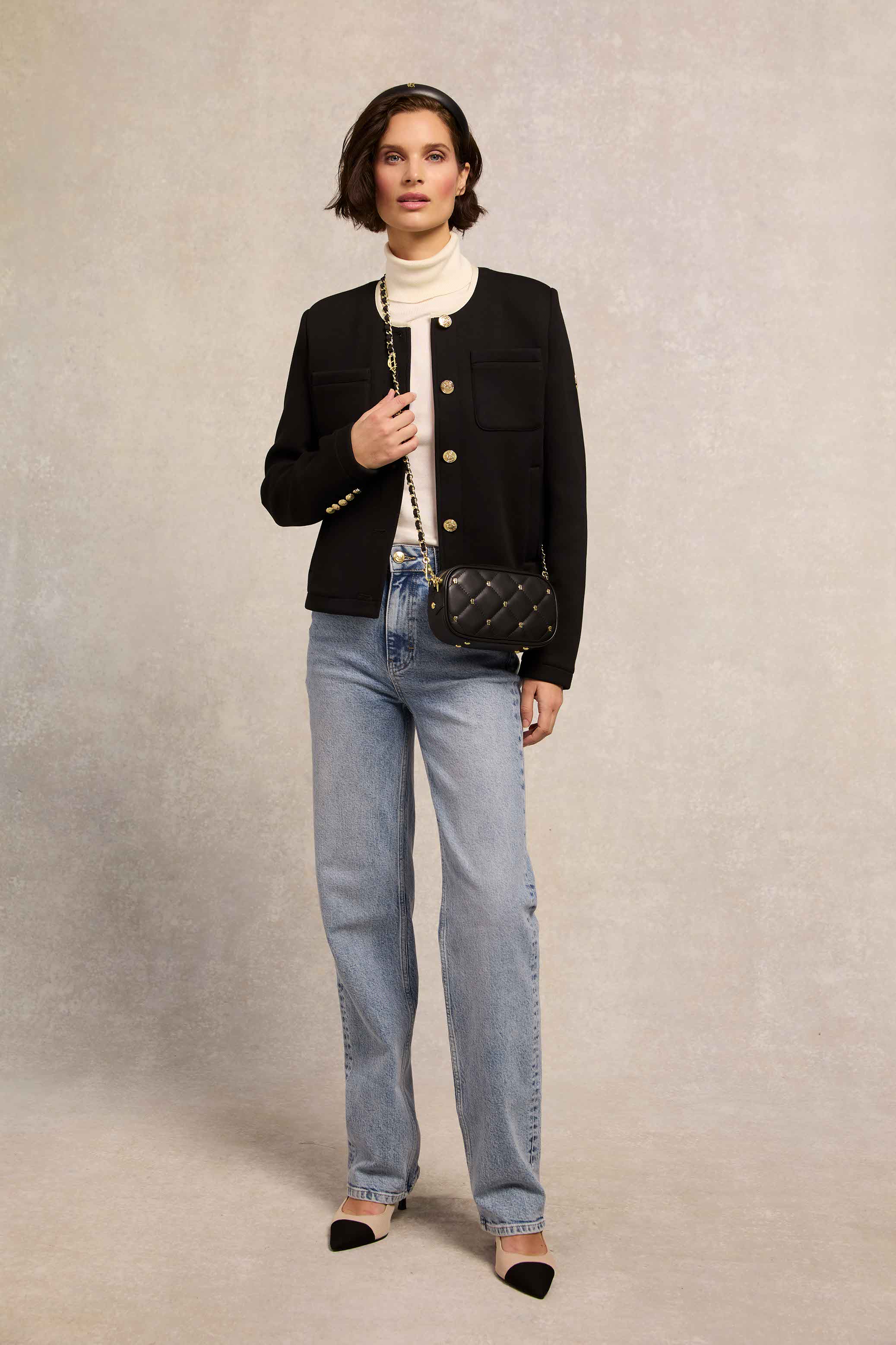 Chloe Jersey Jacket (Black) - Image 2
