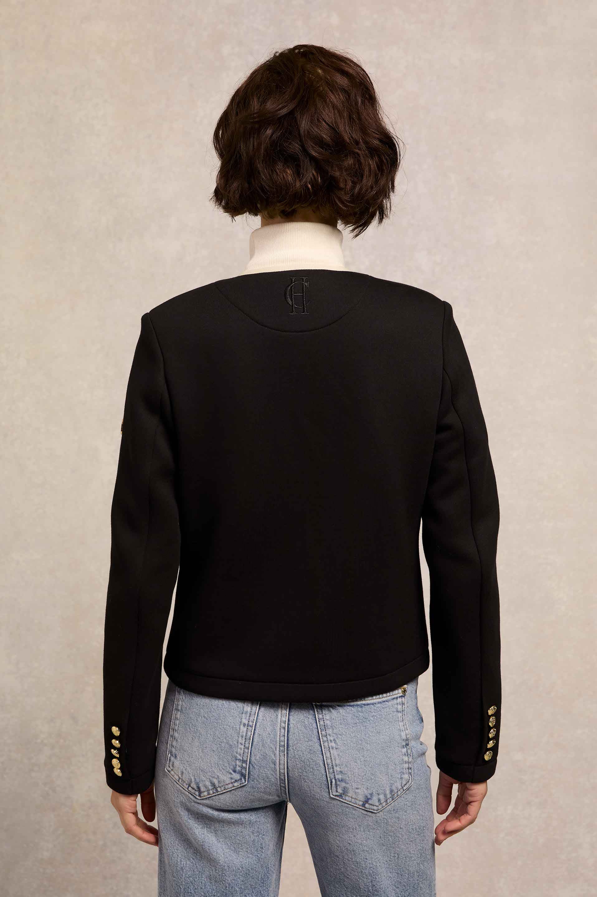 Chloe Jersey Jacket (Black) - Image 6