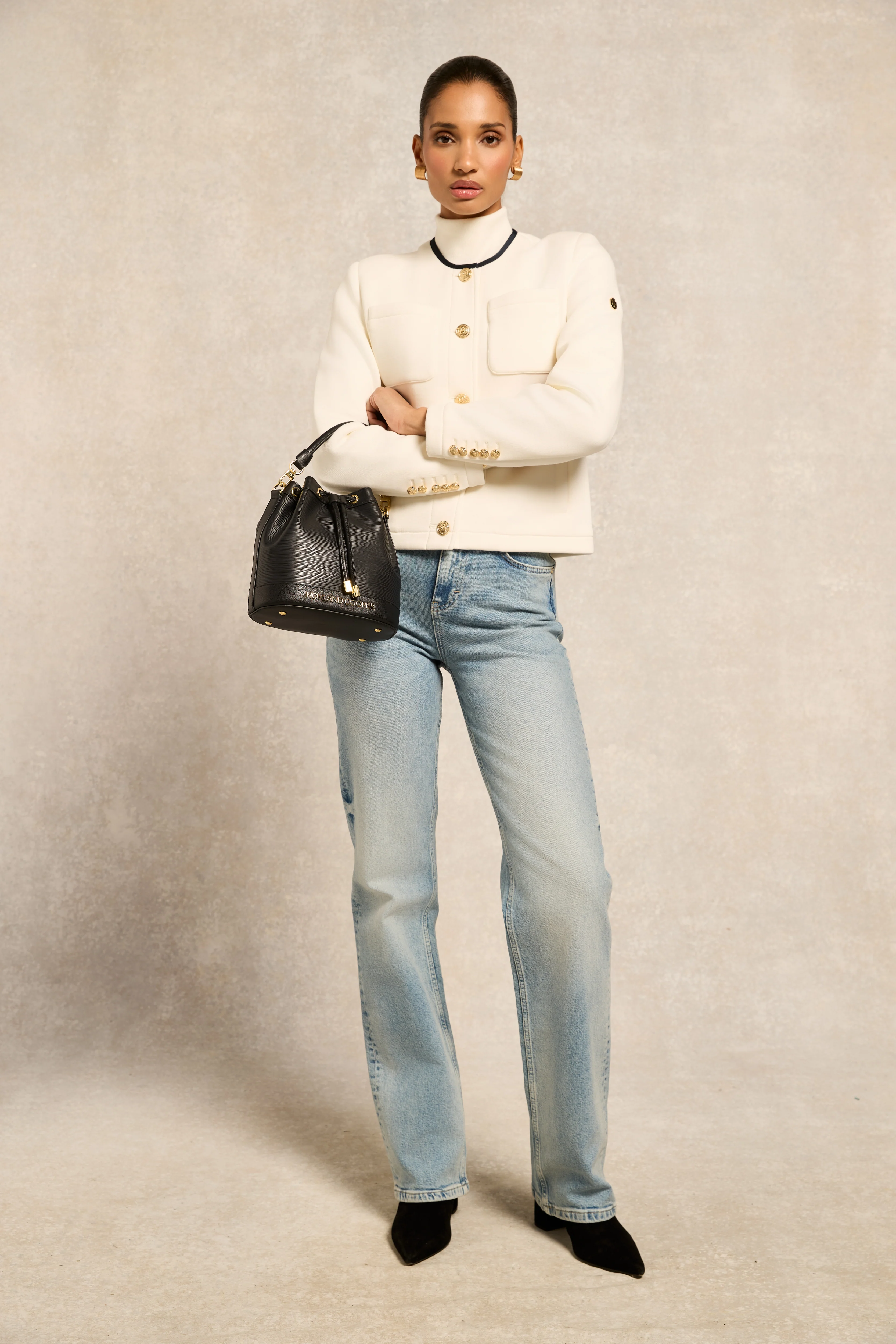 Chloe Jersey Jacket (Cream) - Image 2