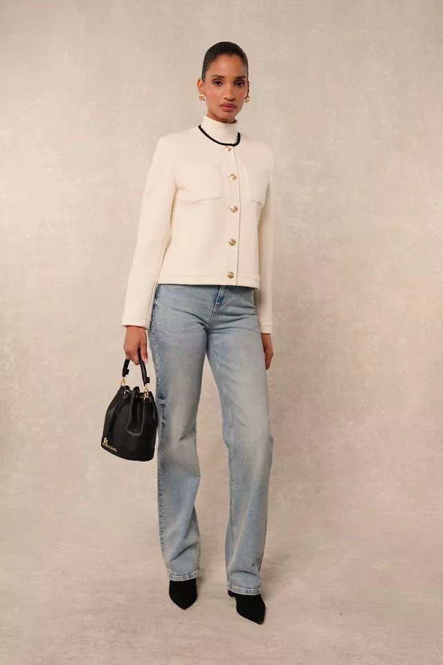 Chloe Jersey Jacket (Cream) - Image 5