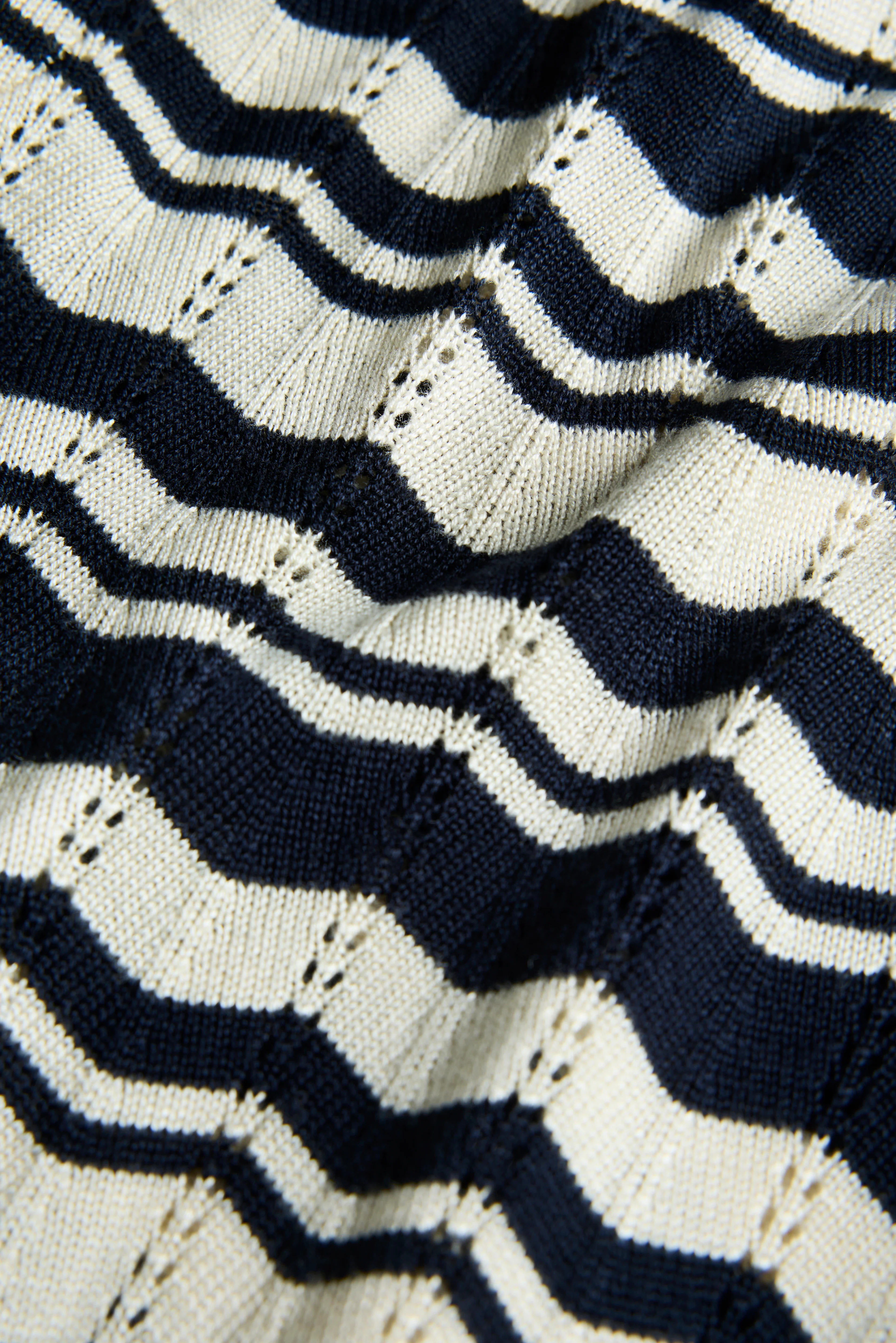 Cindy Crochet Maxi Dress (Ecru Ink Navy Stripe) - Image 9