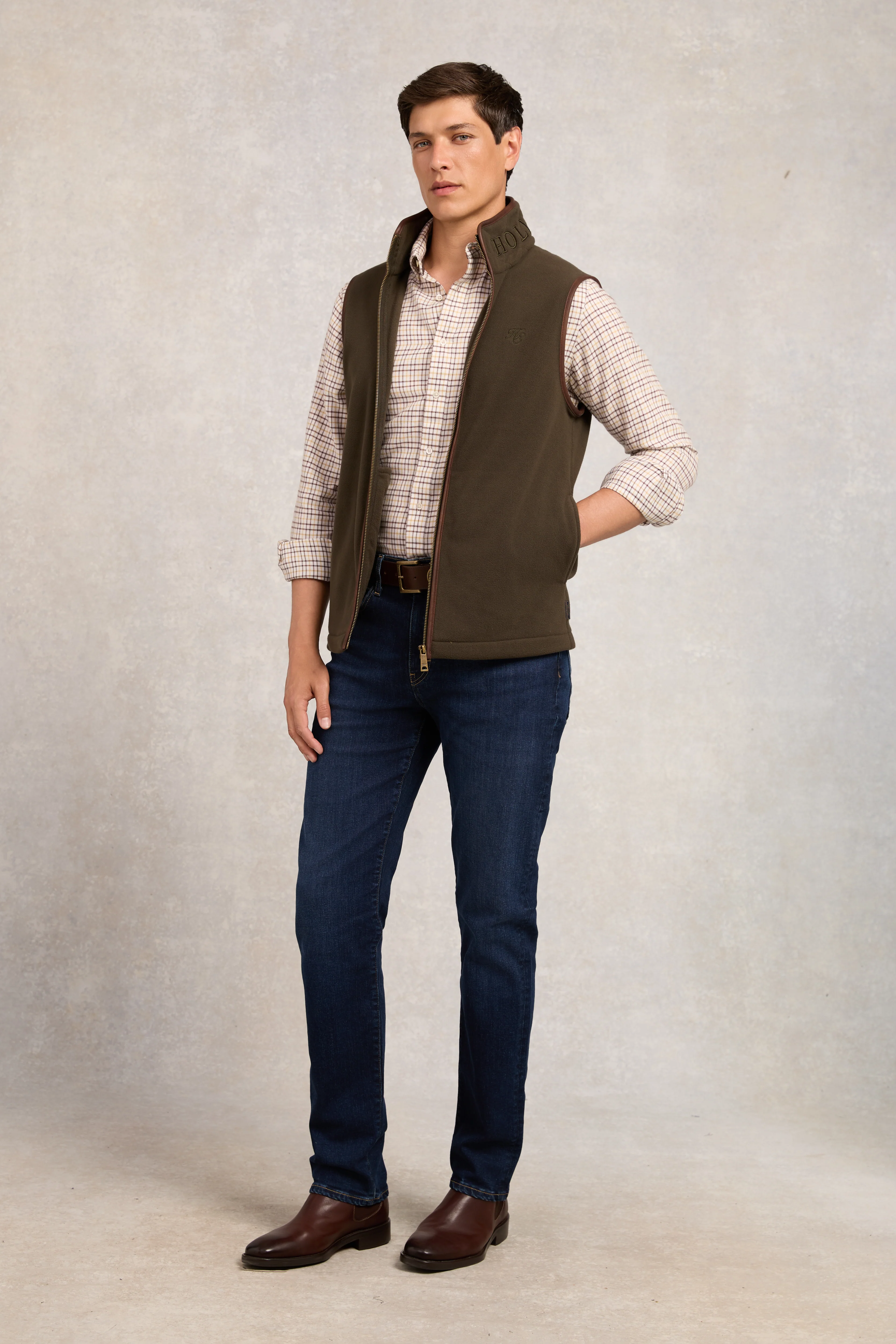 Classic Button Down Shirt (Brushed Cheltenham Camel Check) - Image 6