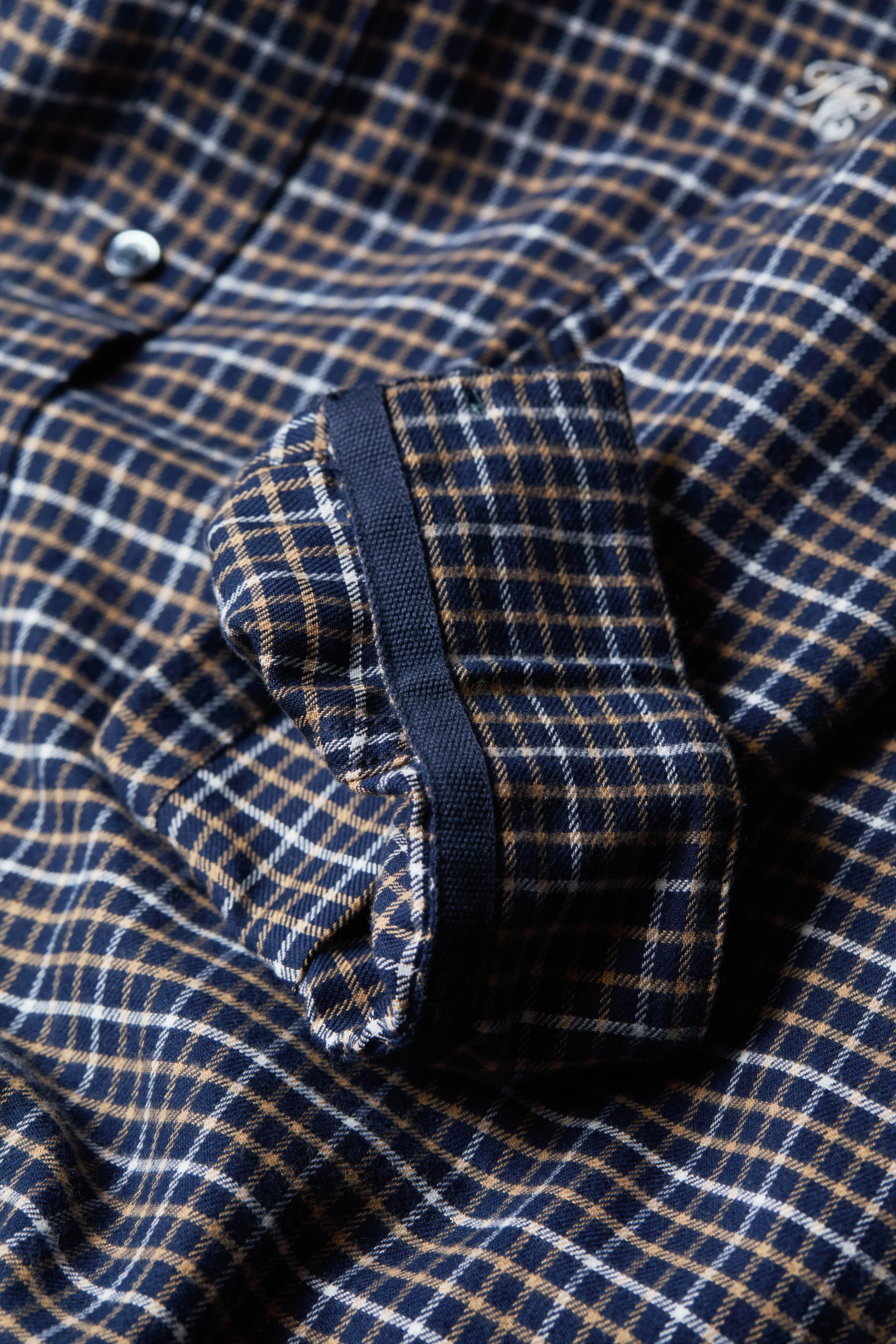 Classic Button Down Shirt (Brushed Cheltenham Navy Check) - Image 10