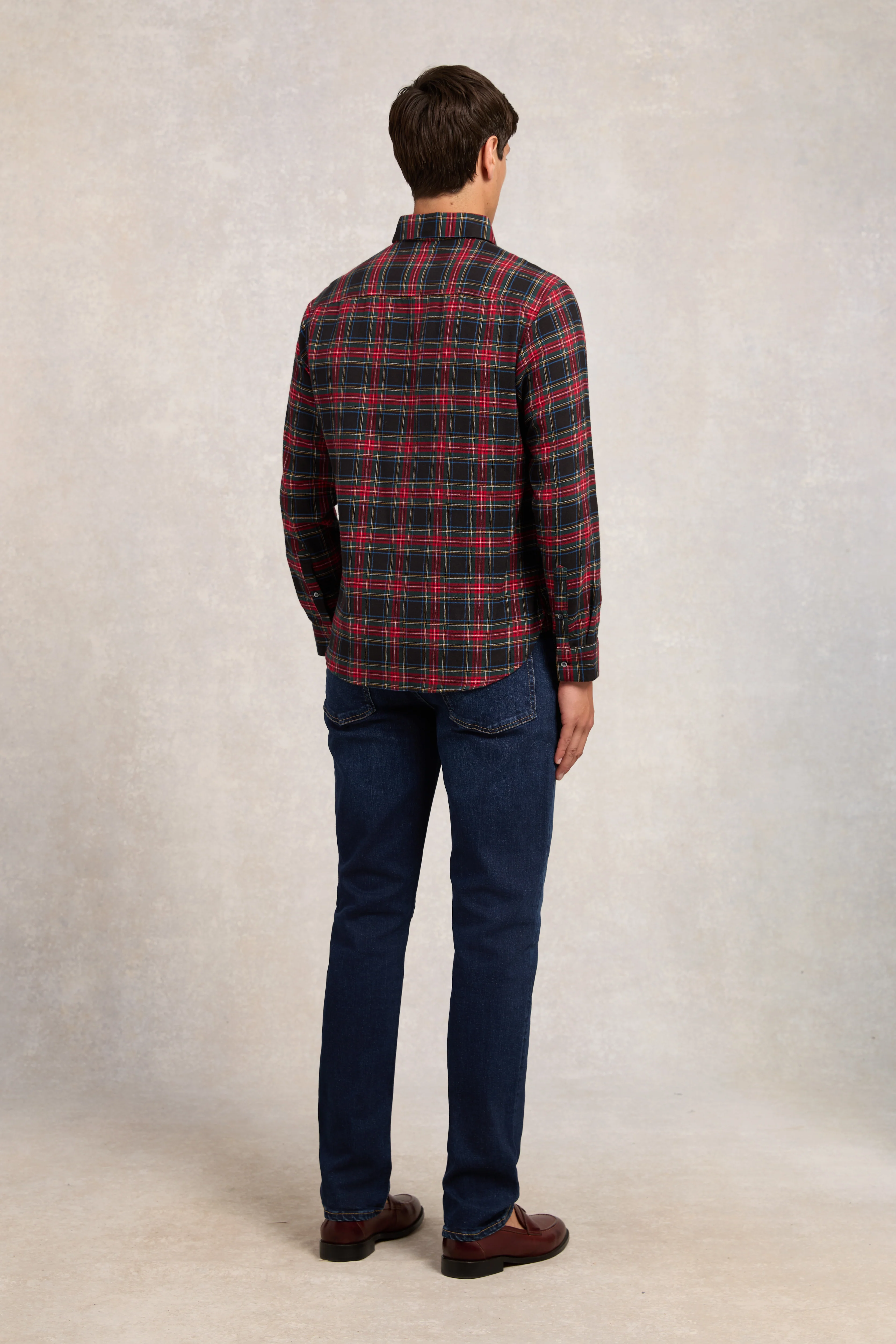 Classic Button Down Shirt (Brushed Sandringham Red) - Image 6