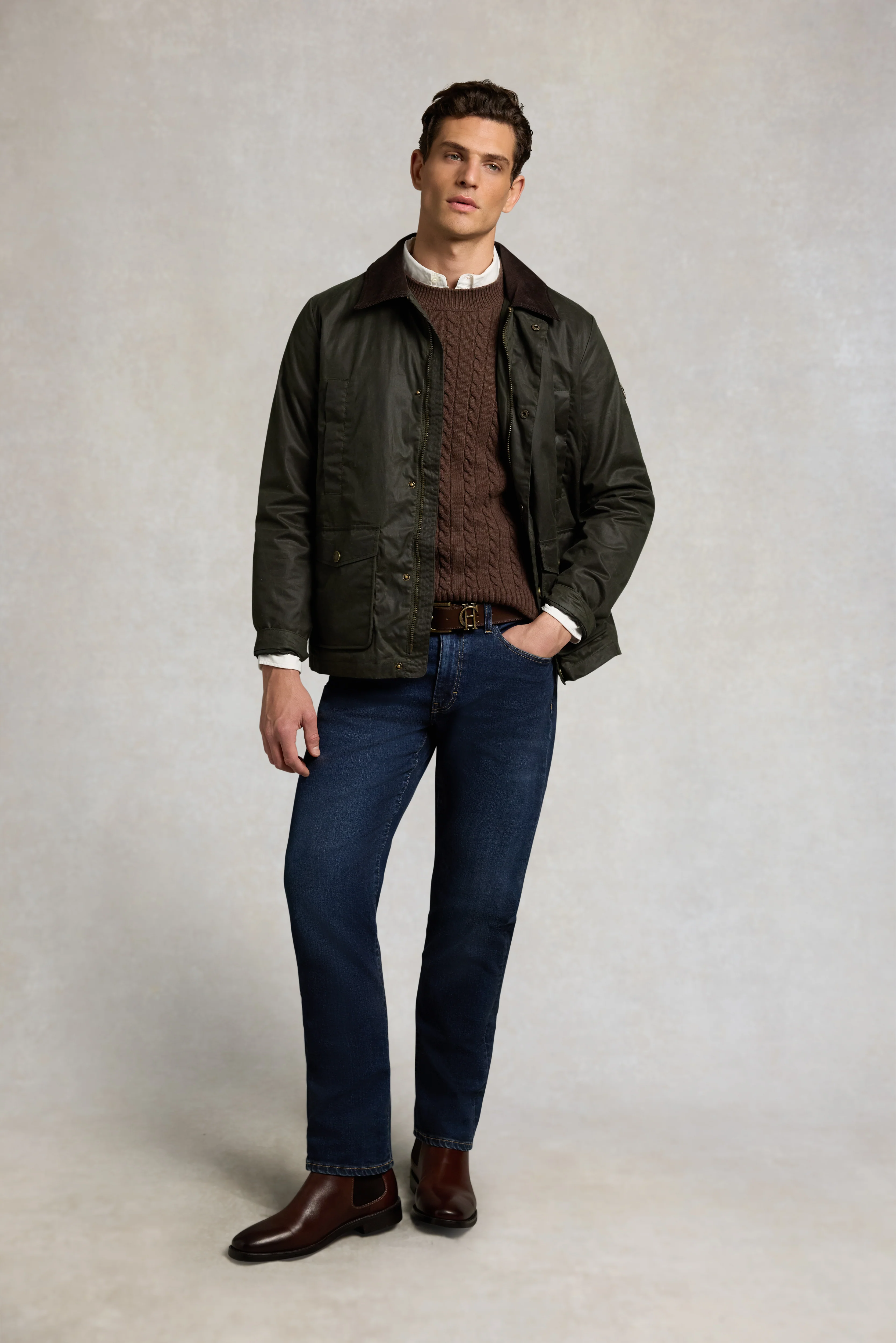 Men's Classic Wax Jacket (Moss Wax) - Image 3