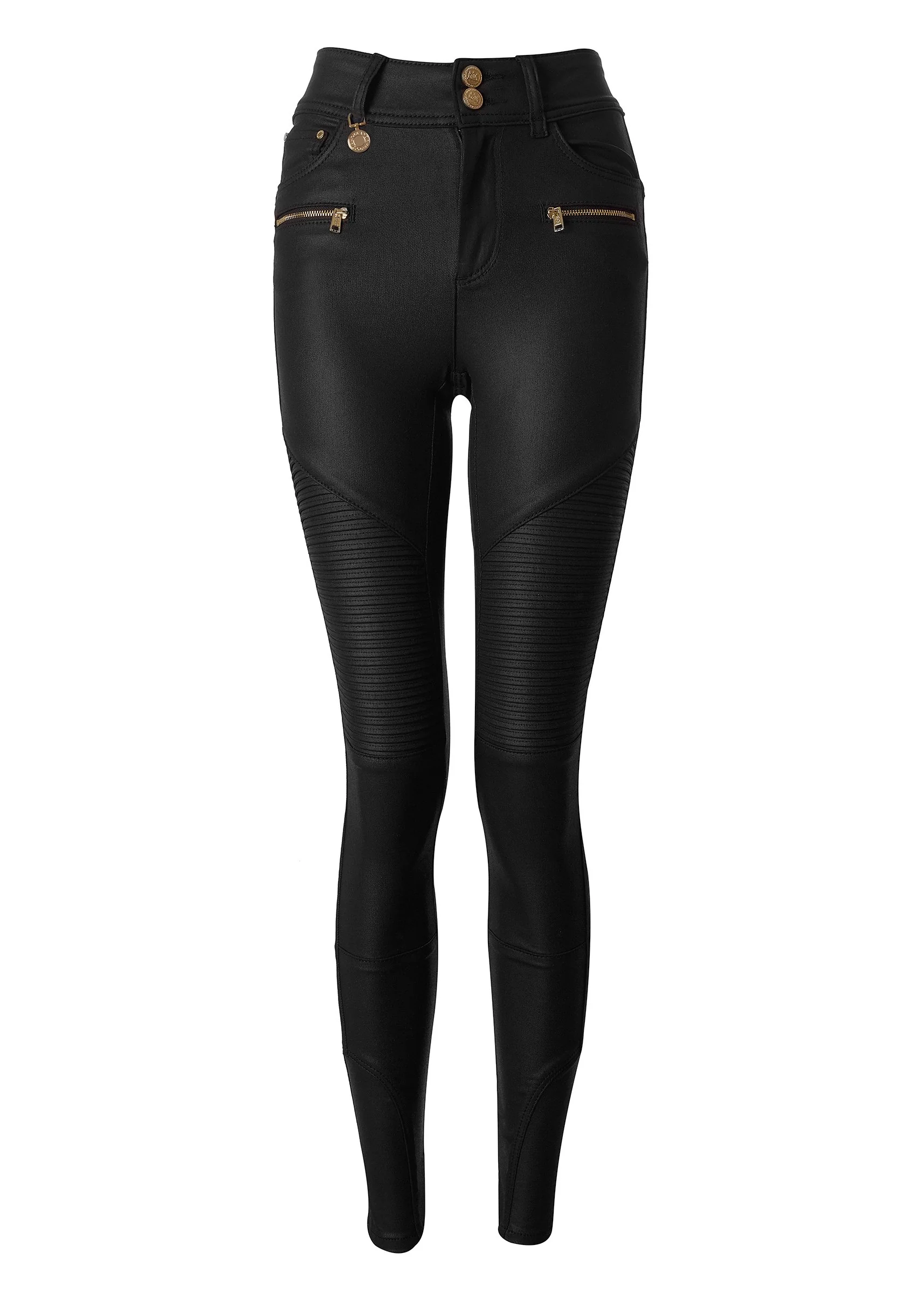Coated Biker Jean (Black) - Image 4