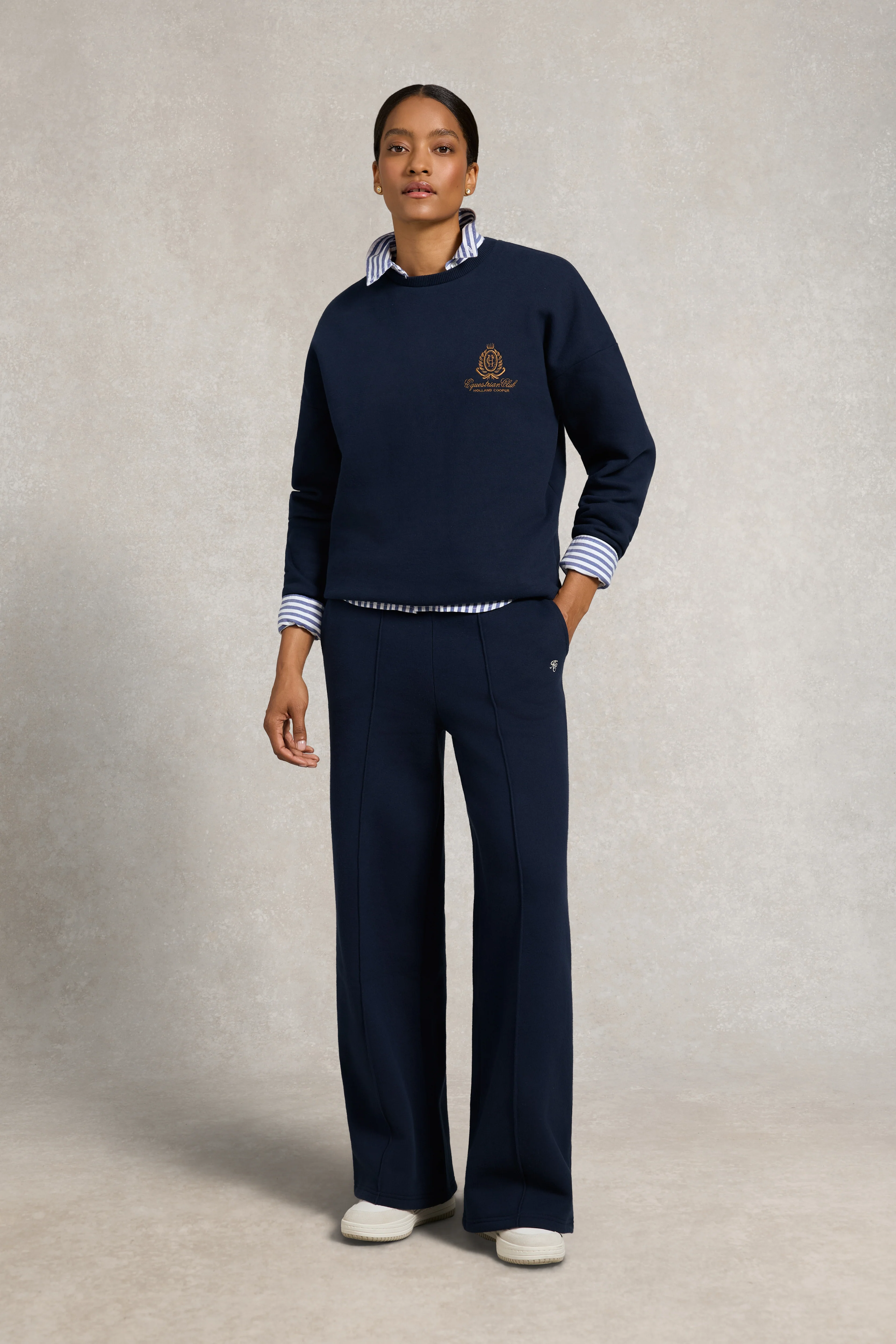 Collegiate Wide Leg Jogger (Ink Navy) - Image 3