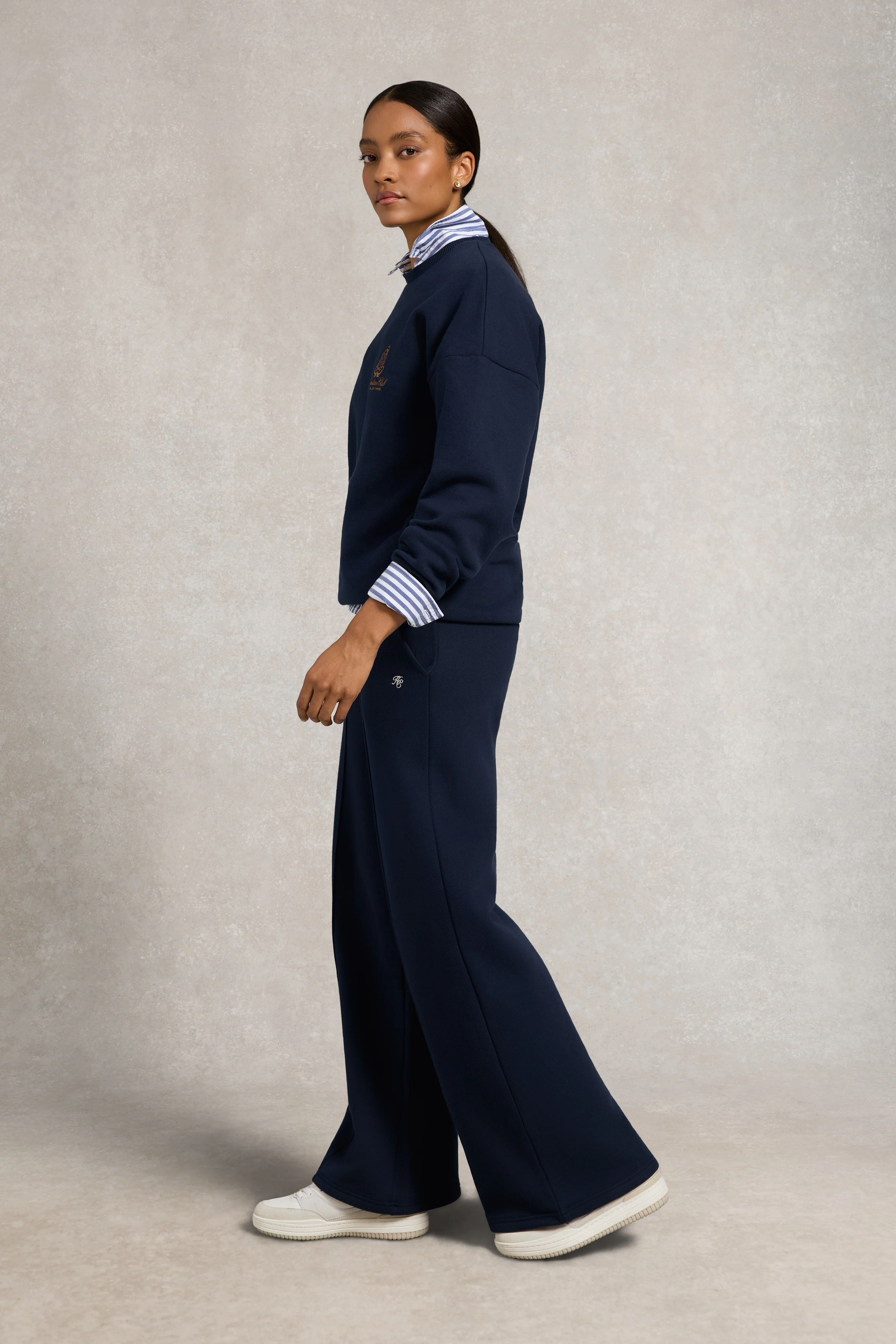 Collegiate Wide Leg Jogger (Ink Navy) - Image 9