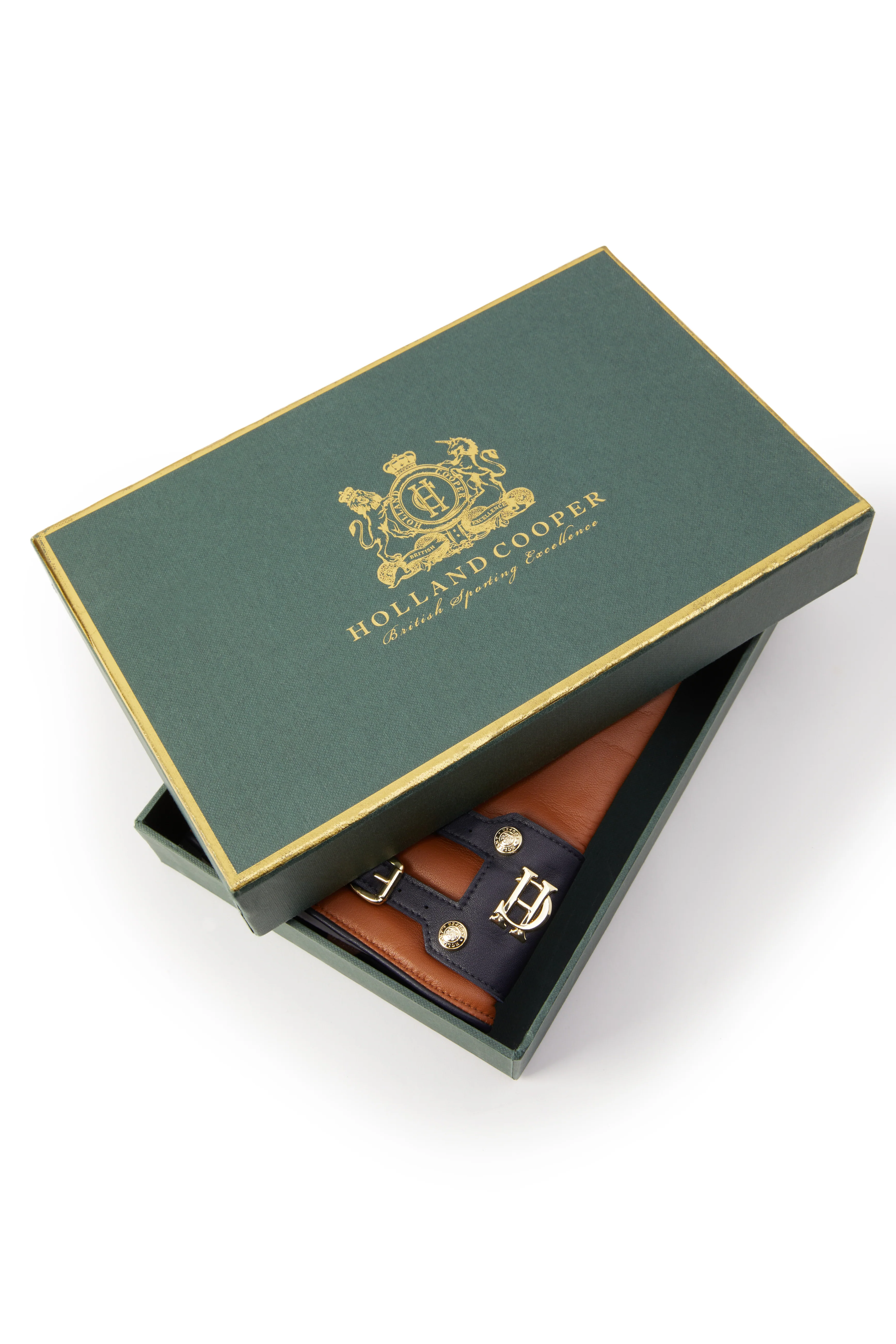 Contrast Leather Gloves (Tan Ink Navy) - Image 5