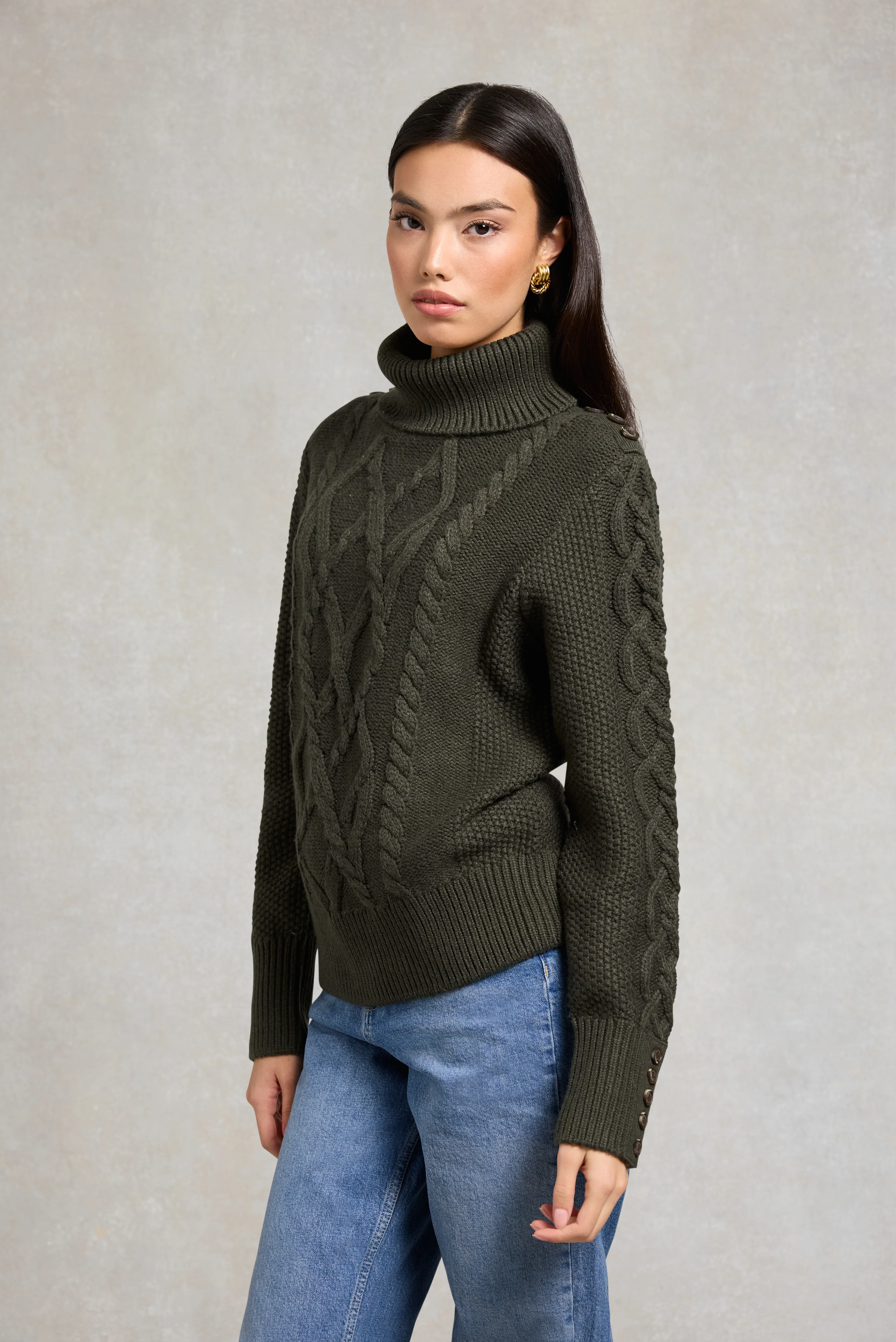 Cortina Roll Neck Knit (Fern Green)